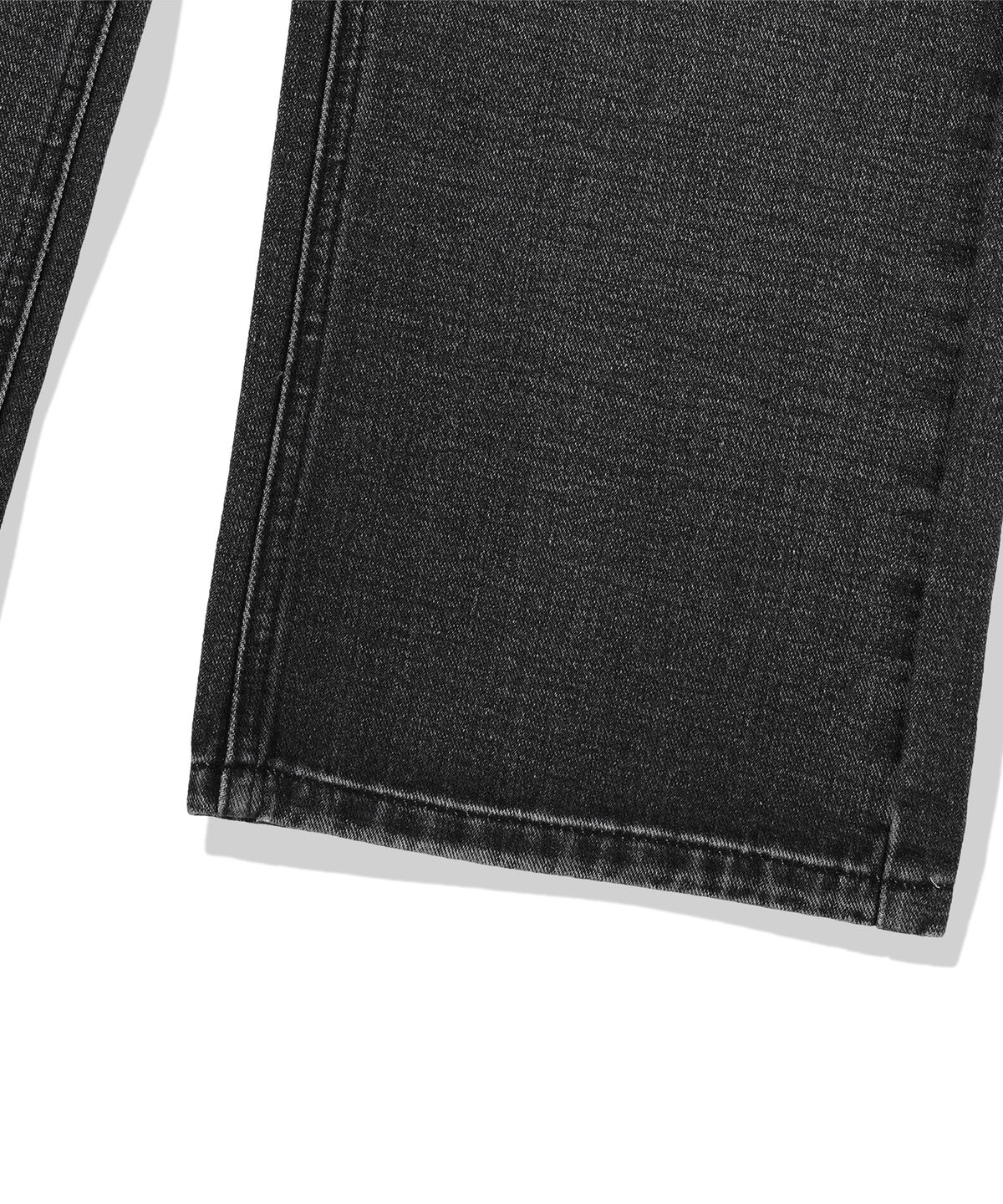 낫포너드(NOT4NERD) Destroyed Sand Washed Semi Flare Fit Denim Pants - Black