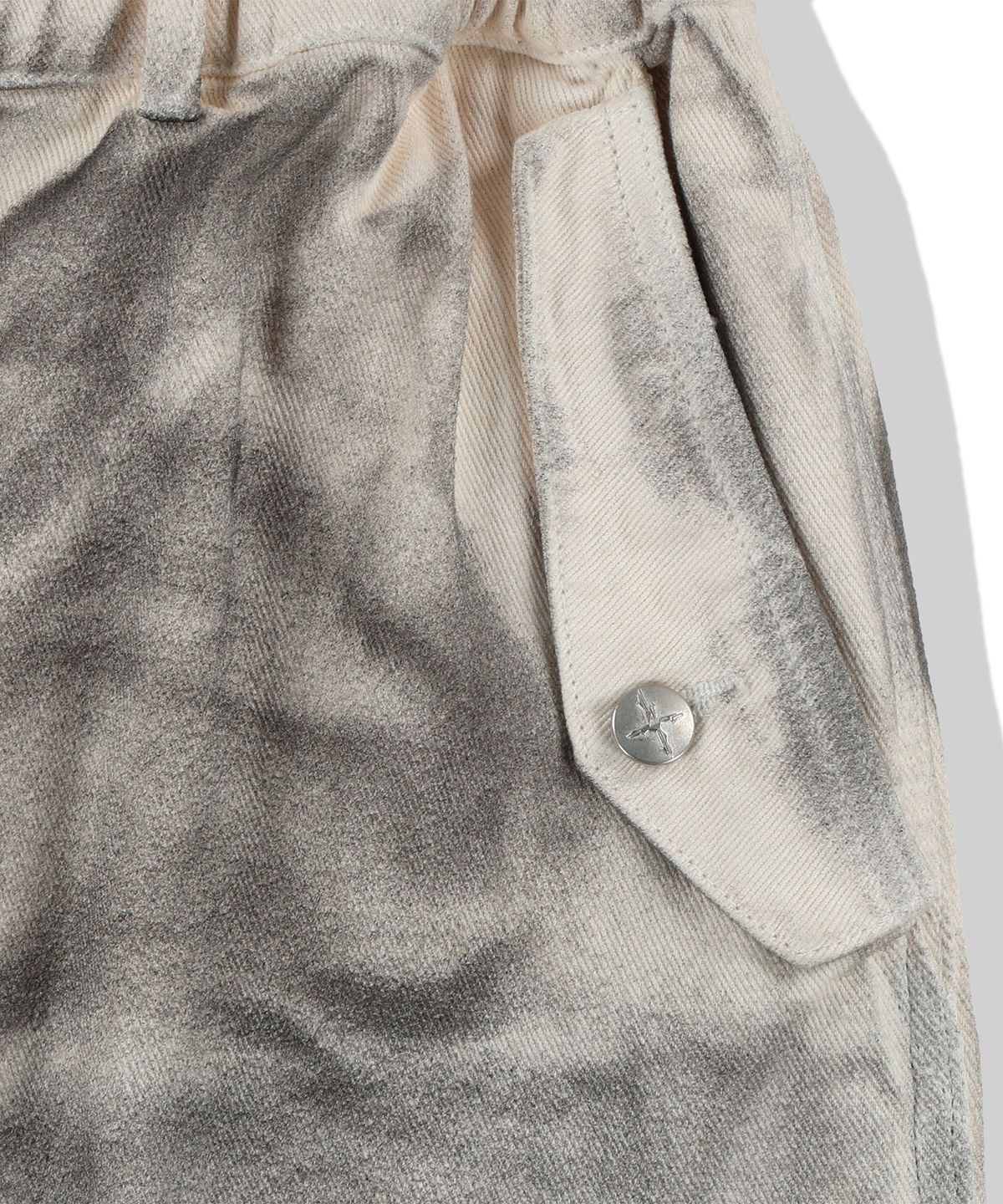 낫포너드(NOT4NERD) Camo Layered Destroyed Denim Pants - Ivory