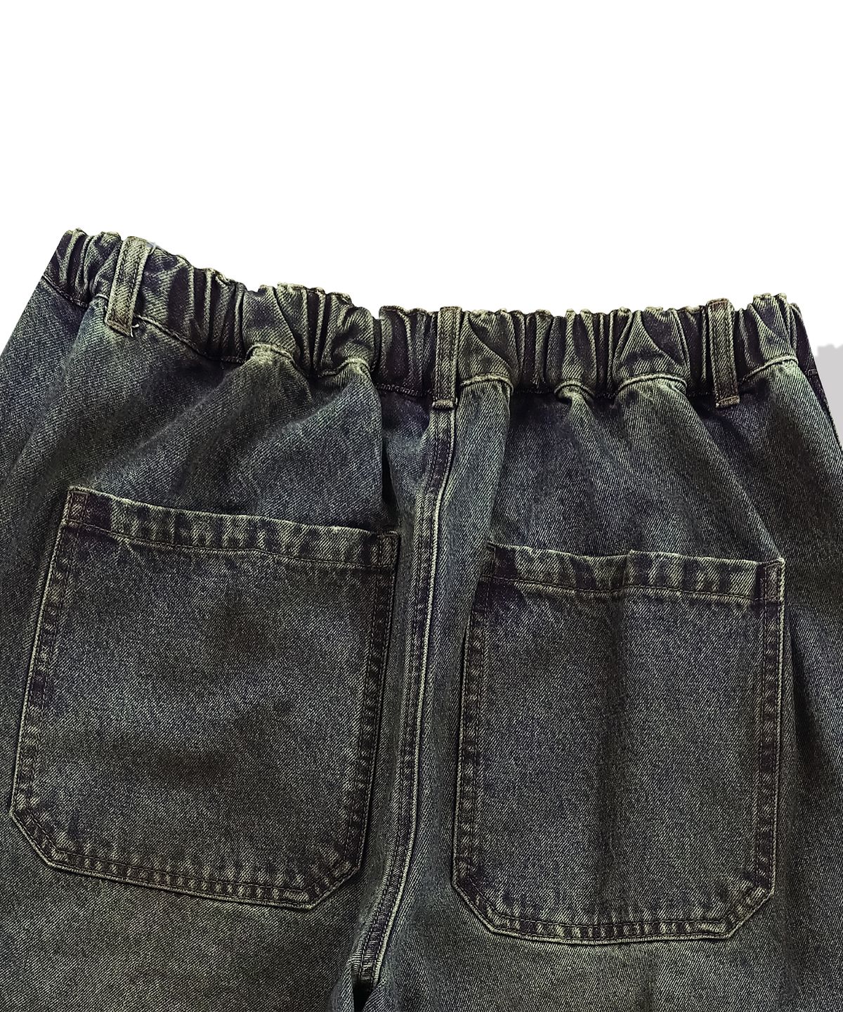 낫포너드(NOT4NERD) Camo Layered Destroyed Denim Pants - Deep Blue