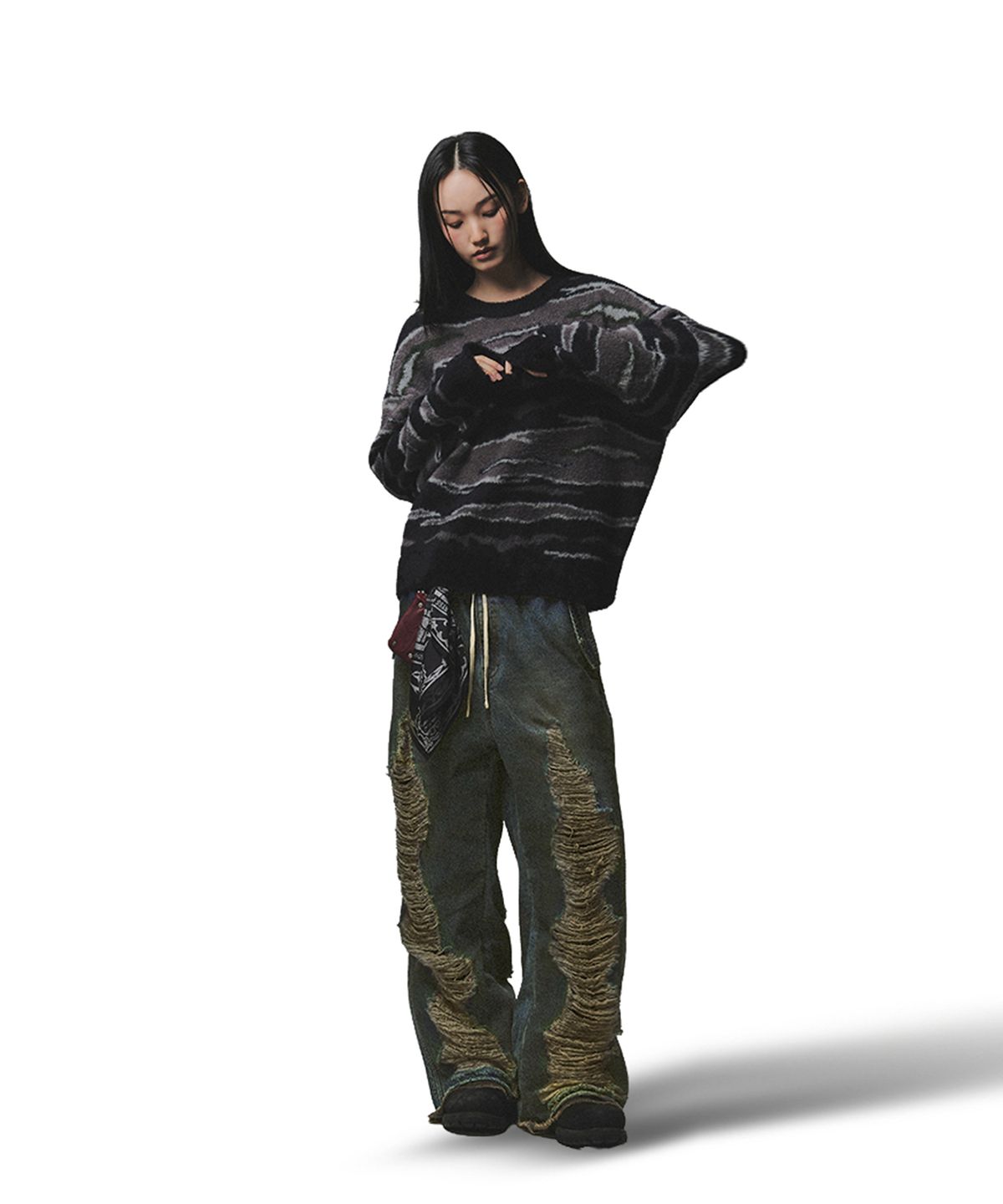 낫포너드(NOT4NERD) Night Mist Mohair Knit - Black