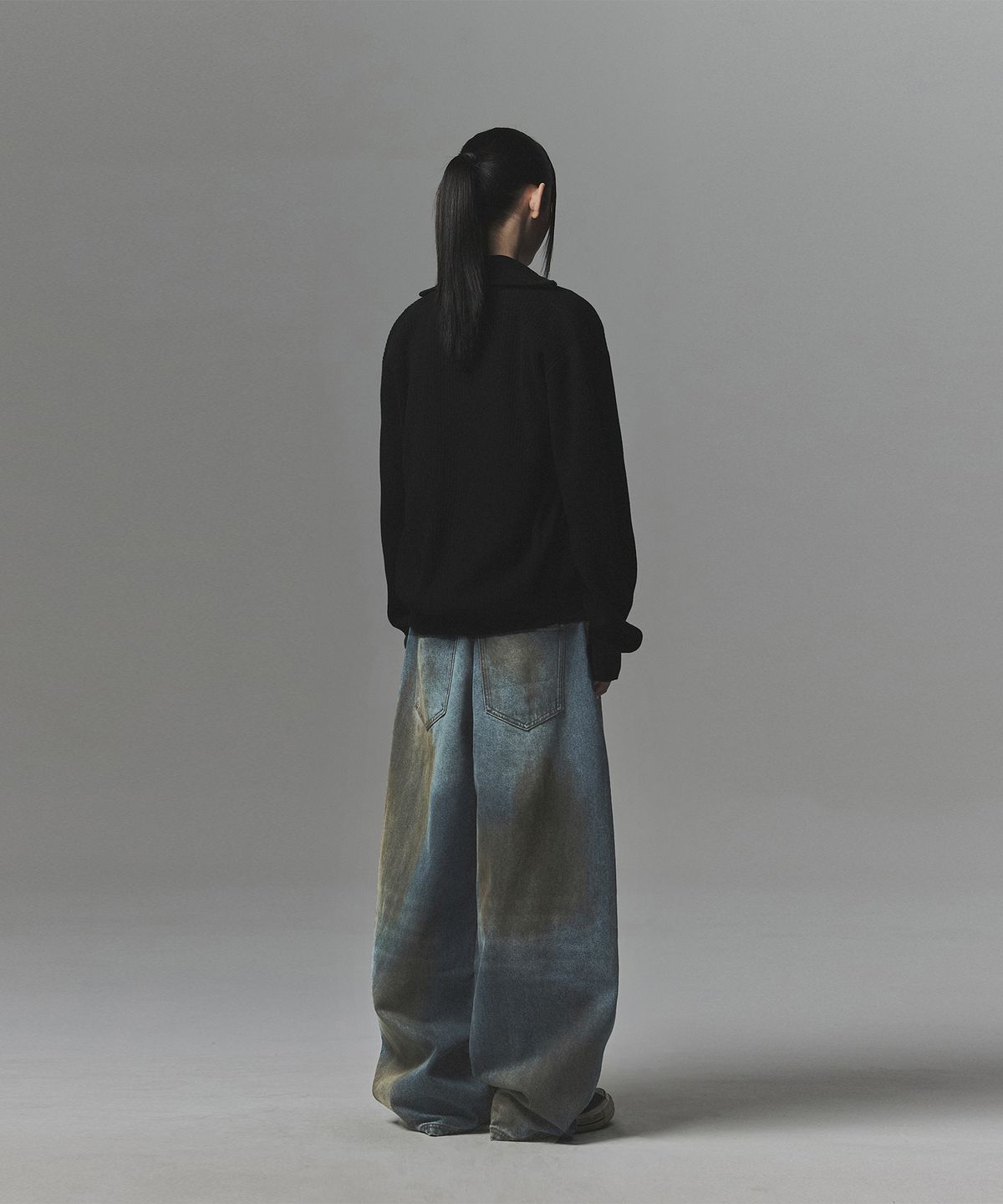 낫포너드(NOT4NERD) Angel Argyle Knit Track Jacket - Black