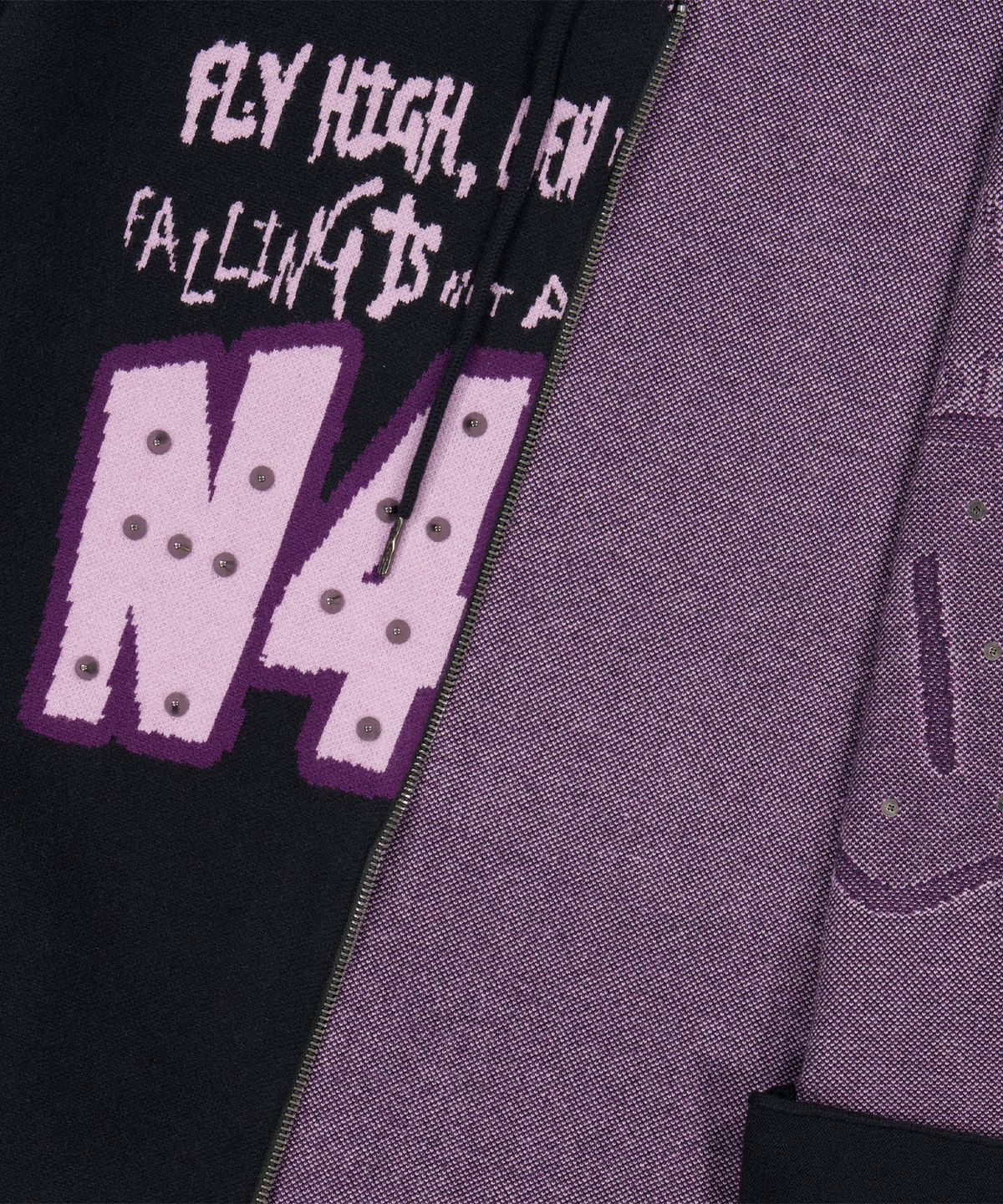 낫포너드(NOT4NERD) Broken Wings Knit Hood Zip Up - Black