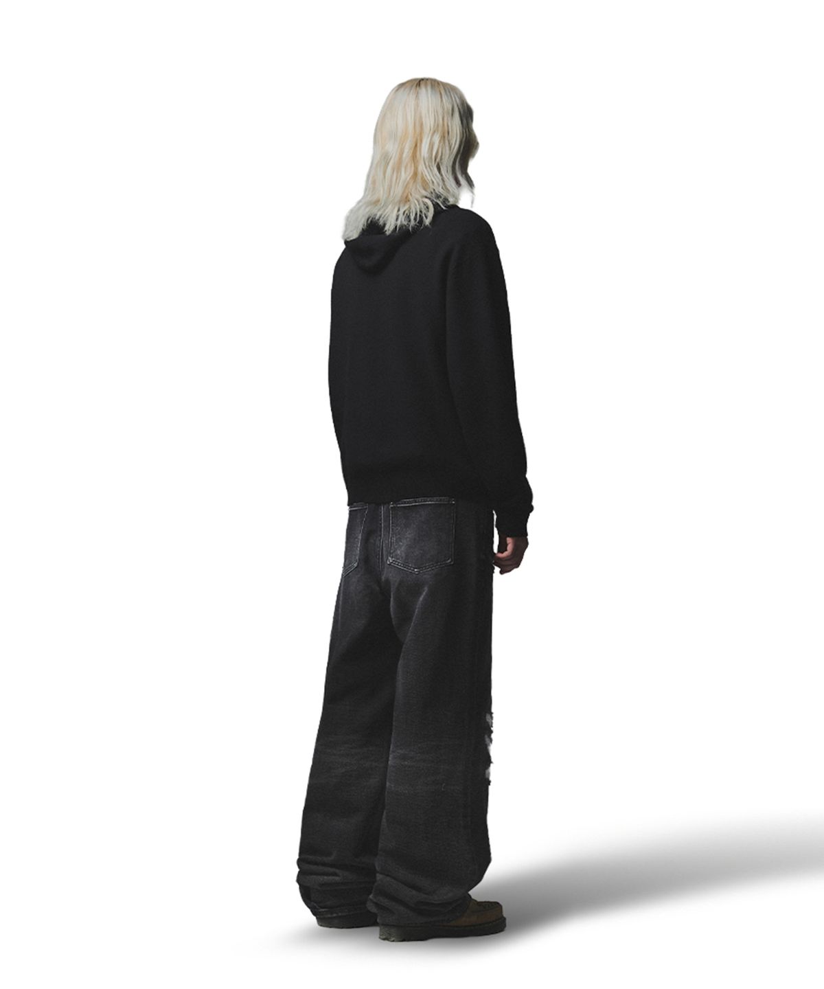낫포너드(NOT4NERD) Broken Wings Knit Hood Zip Up - Black