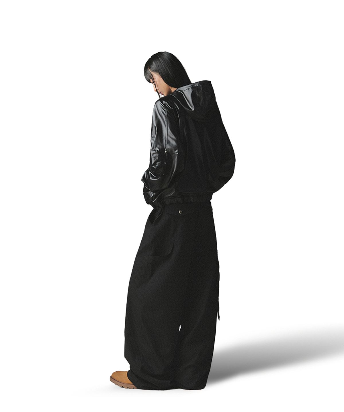 낫포너드(NOT4NERD) Gloss Highneck Raglan Windbreaker - Black
