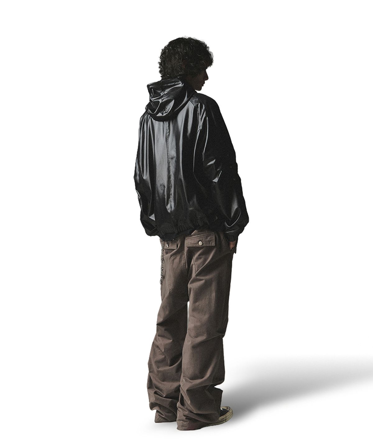 낫포너드(NOT4NERD) Gloss Highneck Raglan Windbreaker - Black