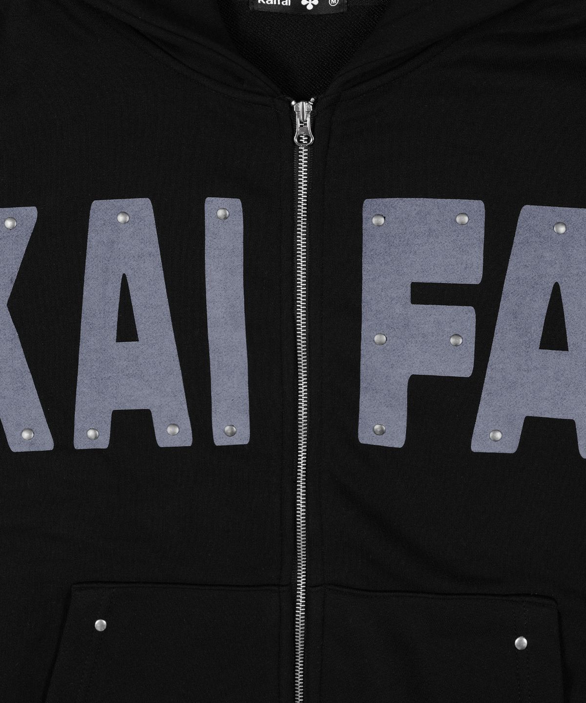 카이파이(KAIFAI) 로고 스터드 후드 집업 (블랙) K25ZA163