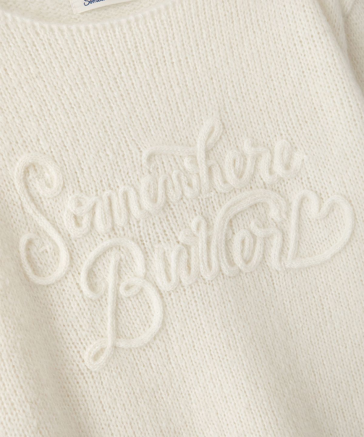 썸웨어버터(SOMEWHEREBUTTER) Mohair Letter Long Sleeve Knit - Ivory