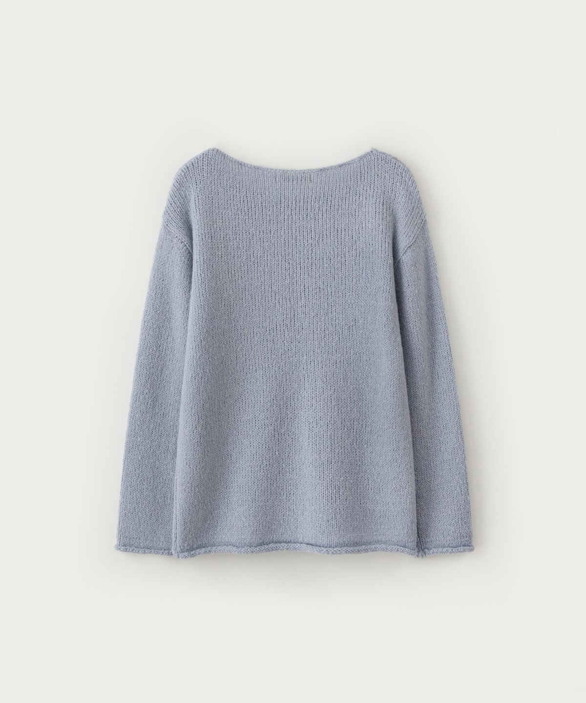 썸웨어버터(SOMEWHEREBUTTER) Mohair Letter Long Sleeve Knit - Light Blue