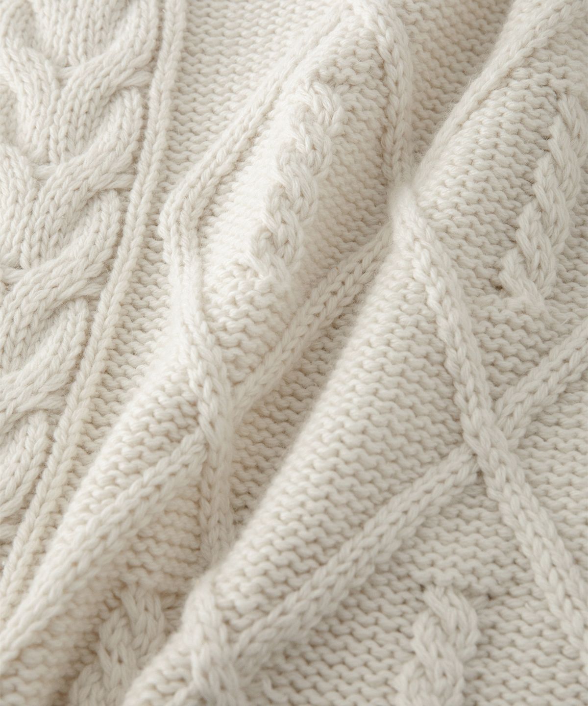 썸웨어버터(SOMEWHEREBUTTER) Posy Cable Wool Knit - Ivory