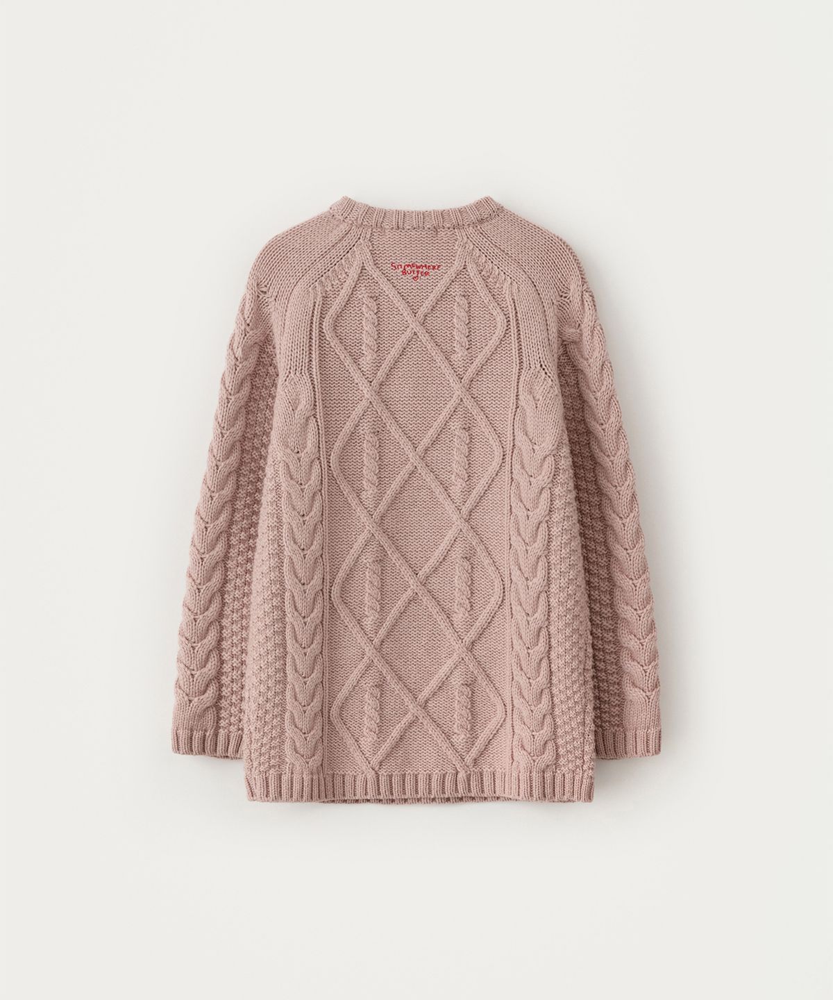썸웨어버터(SOMEWHEREBUTTER) Posy Cable Wool Knit - Pink