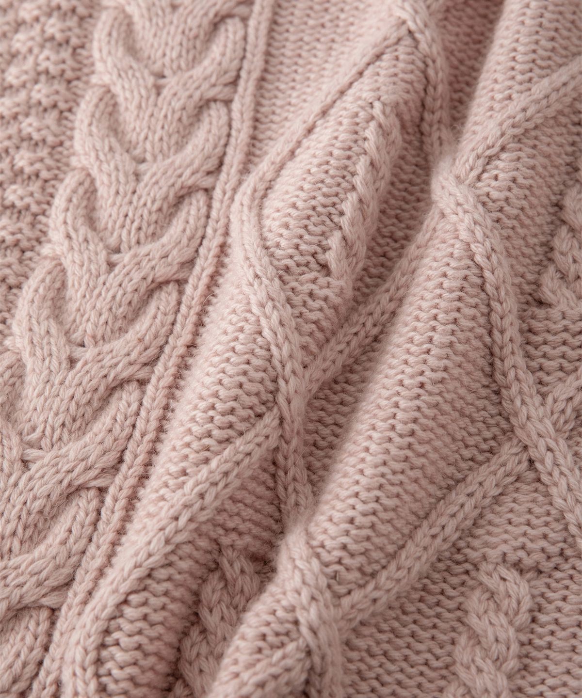 썸웨어버터(SOMEWHEREBUTTER) Posy Cable Wool Knit - Pink