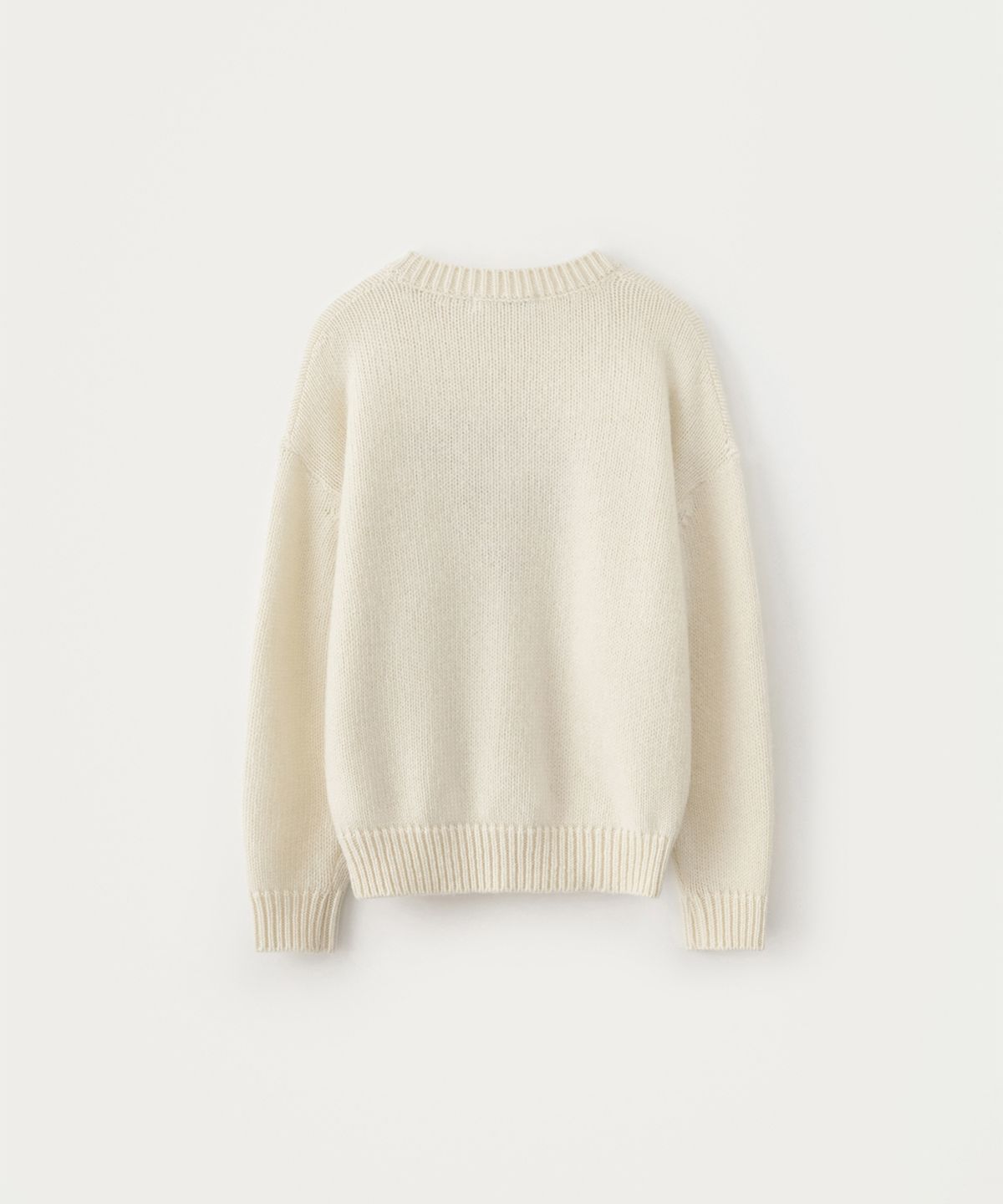 썸웨어버터(SOMEWHEREBUTTER) Boucle Heart Wool Knit - Ivory