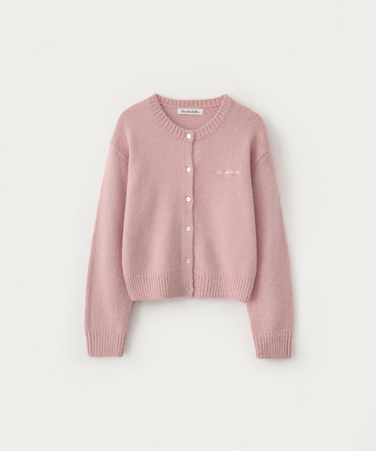 썸웨어버터(SOMEWHEREBUTTER) Manon Alpaca Cardigan - Pink