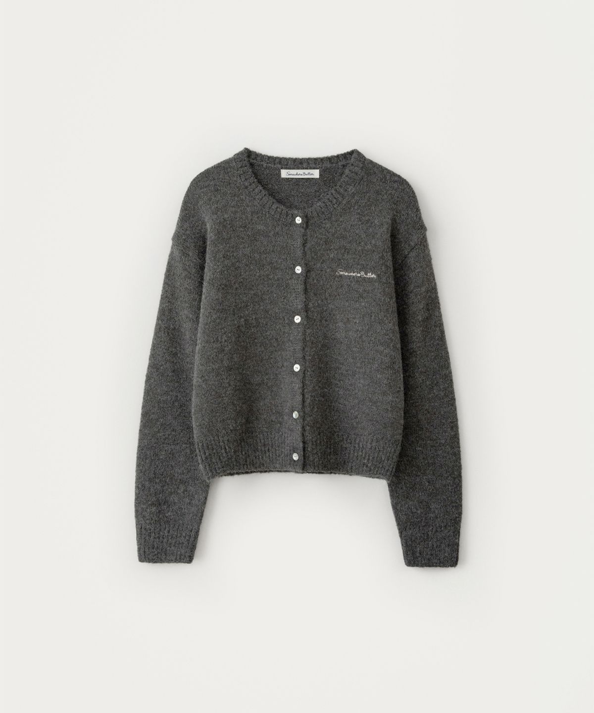 썸웨어버터(SOMEWHEREBUTTER) Manon Alpaca Cardigan - Charcoal