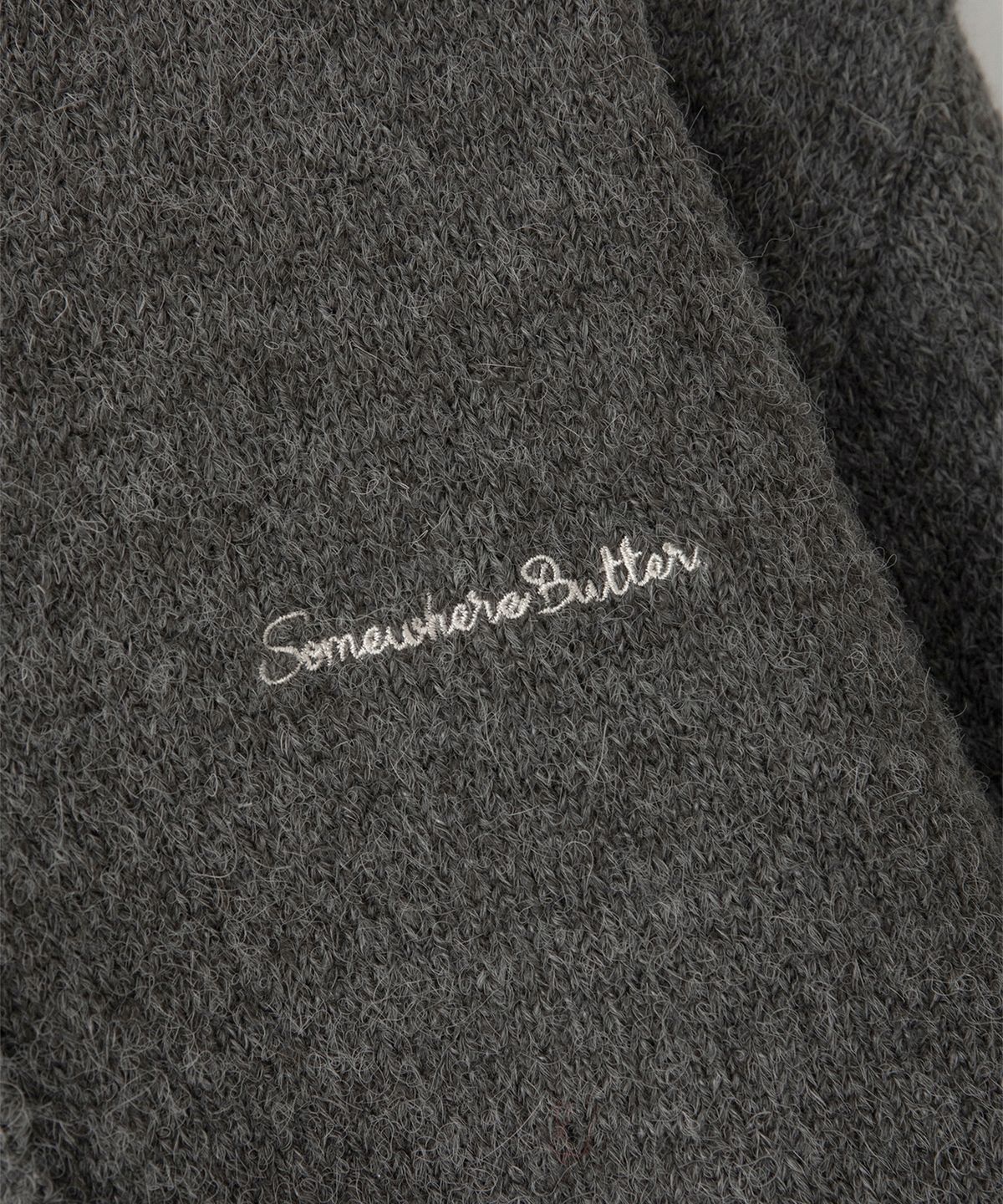 썸웨어버터(SOMEWHEREBUTTER) Manon Alpaca Cardigan - Charcoal