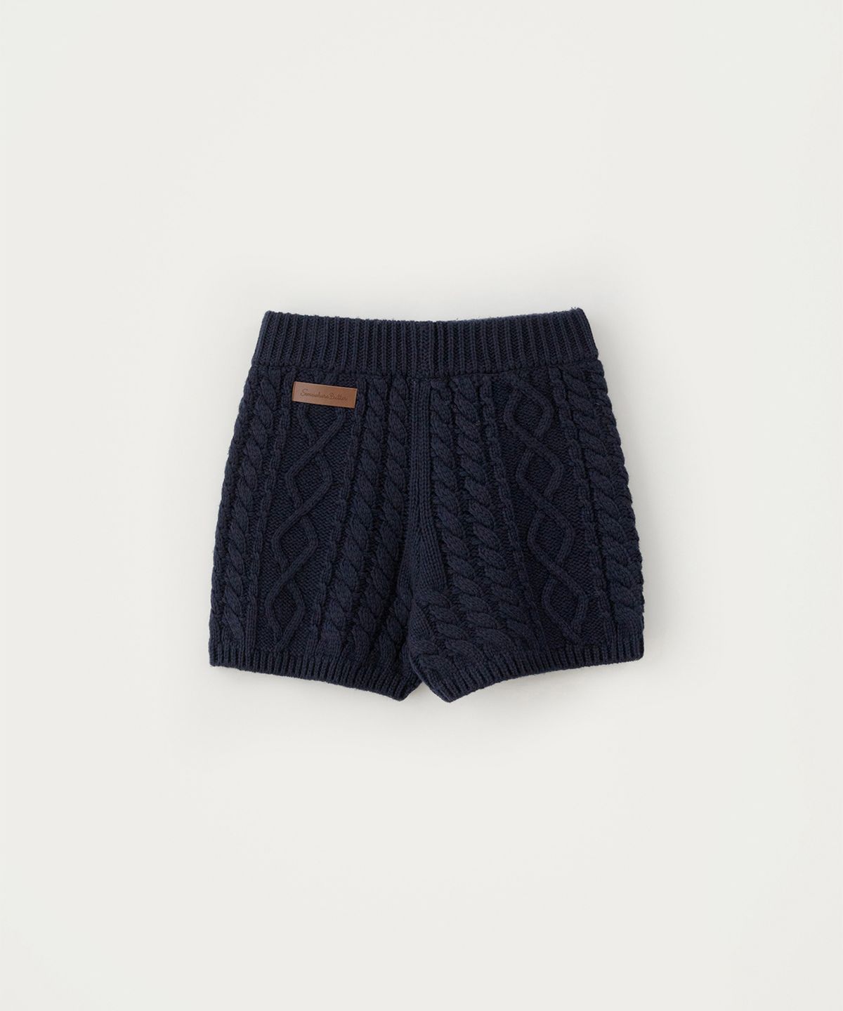썸웨어버터(SOMEWHEREBUTTER) Wool Cable Knit Pants - Navy