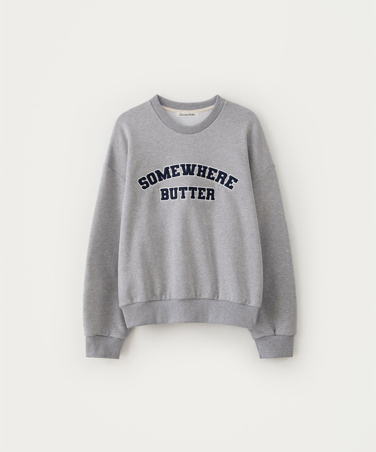 썸웨어버터(SOMEWHEREBUTTER) Square Logo Sweatshirt - Grey