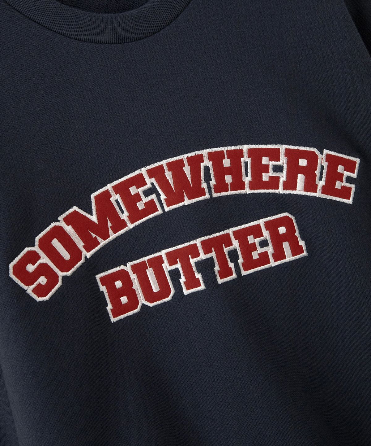 썸웨어버터(SOMEWHEREBUTTER) Square Logo Sweatshirt - Navy