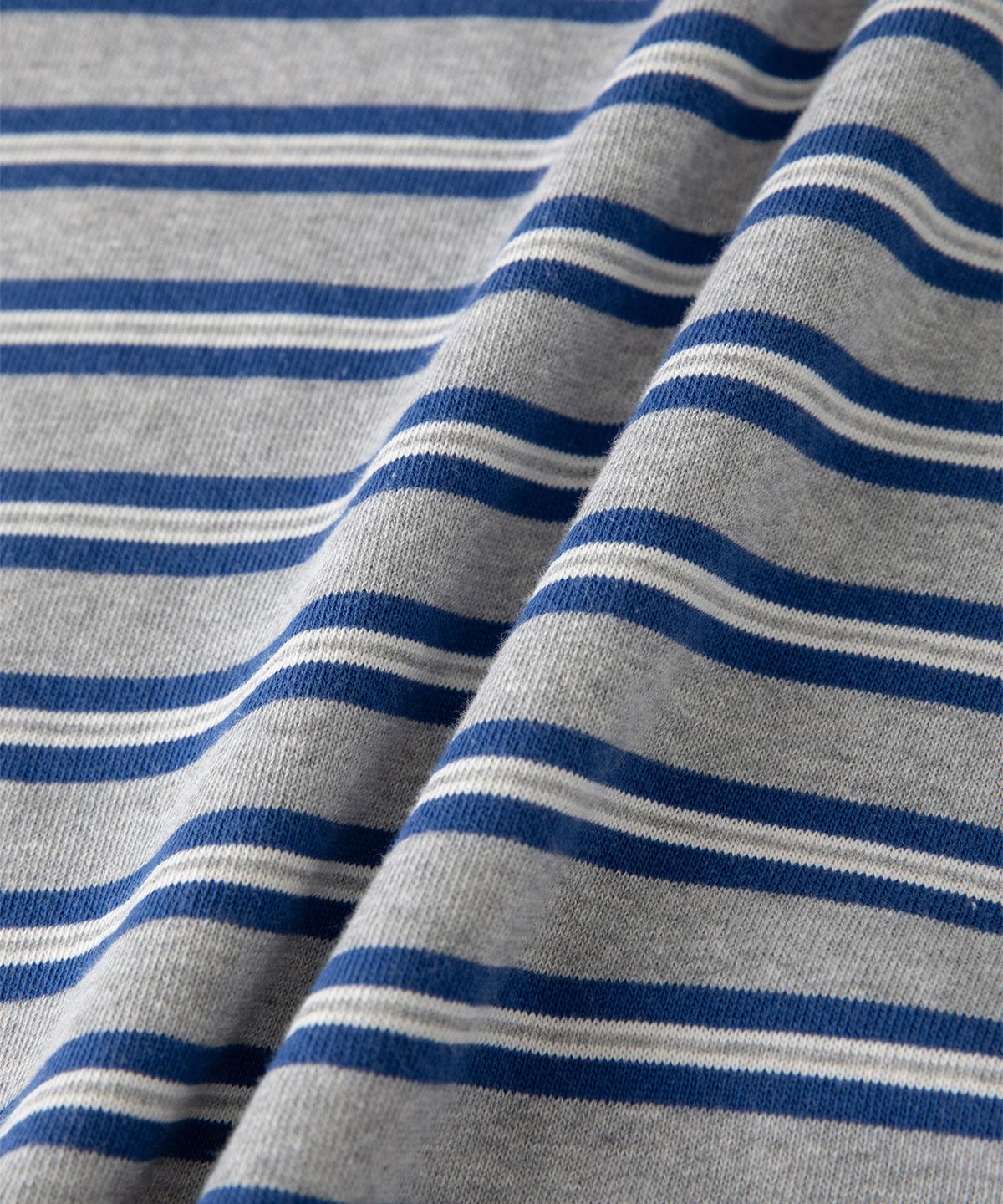 썸웨어버터(SOMEWHEREBUTTER) Small Wave Logo Stripe Sweatshirt - Grey