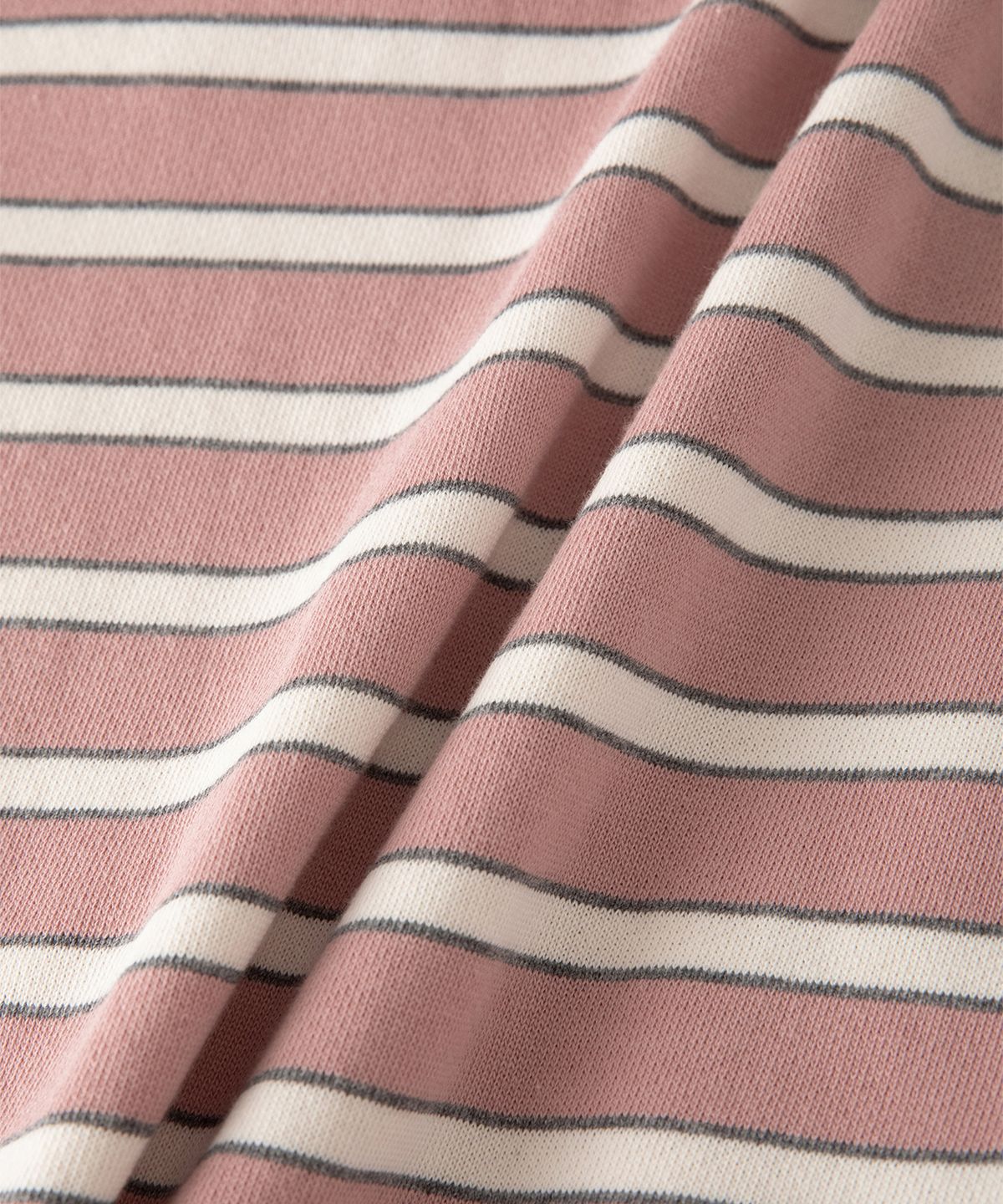 썸웨어버터(SOMEWHEREBUTTER) Small Wave Logo Stripe Sweatshirt - Pink