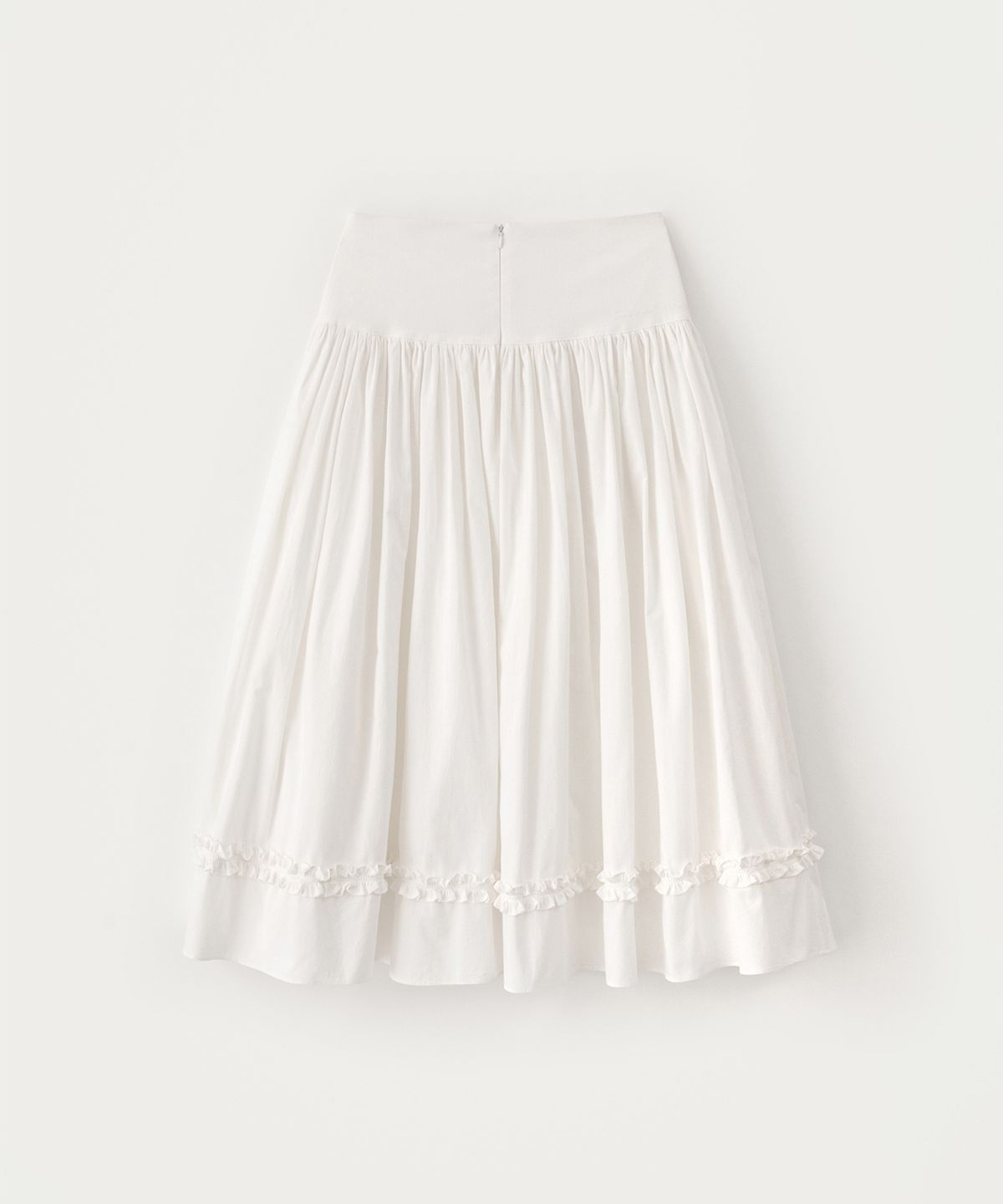 썸웨어버터(SOMEWHEREBUTTER) Button Shirring Long Skirt - Ivory