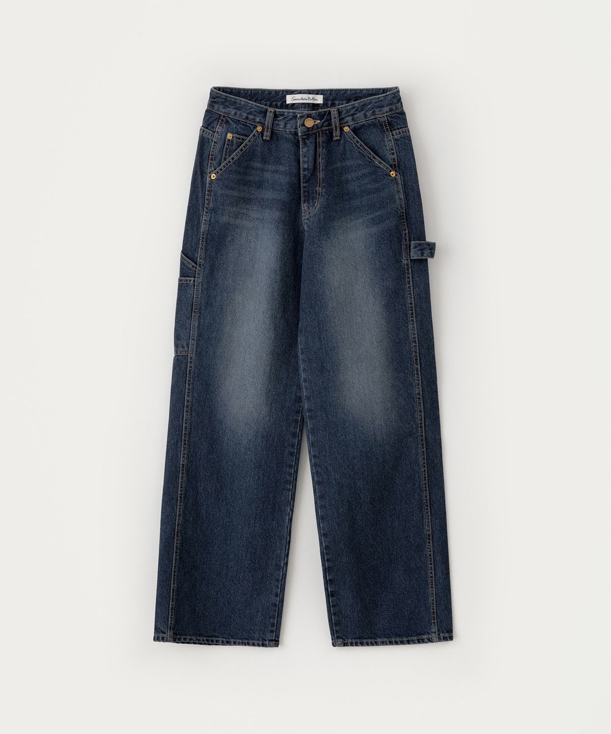 썸웨어버터(SOMEWHEREBUTTER) Loop Wide Denim Pants - Deep Blue
