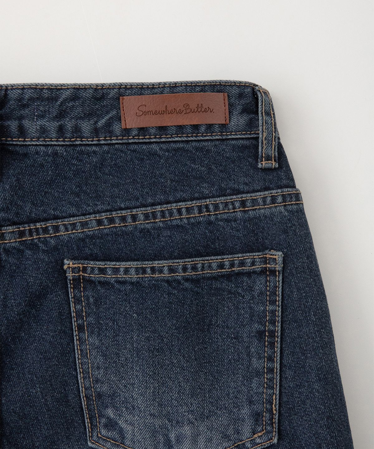 썸웨어버터(SOMEWHEREBUTTER) Loop Wide Denim Pants - Deep Blue