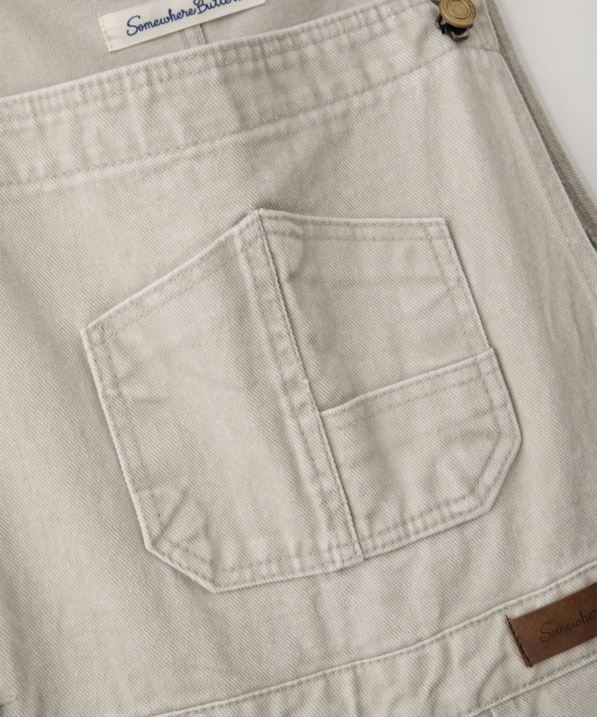 썸웨어버터(SOMEWHEREBUTTER) Vintage Combi Cotton Overall - Oat Beige