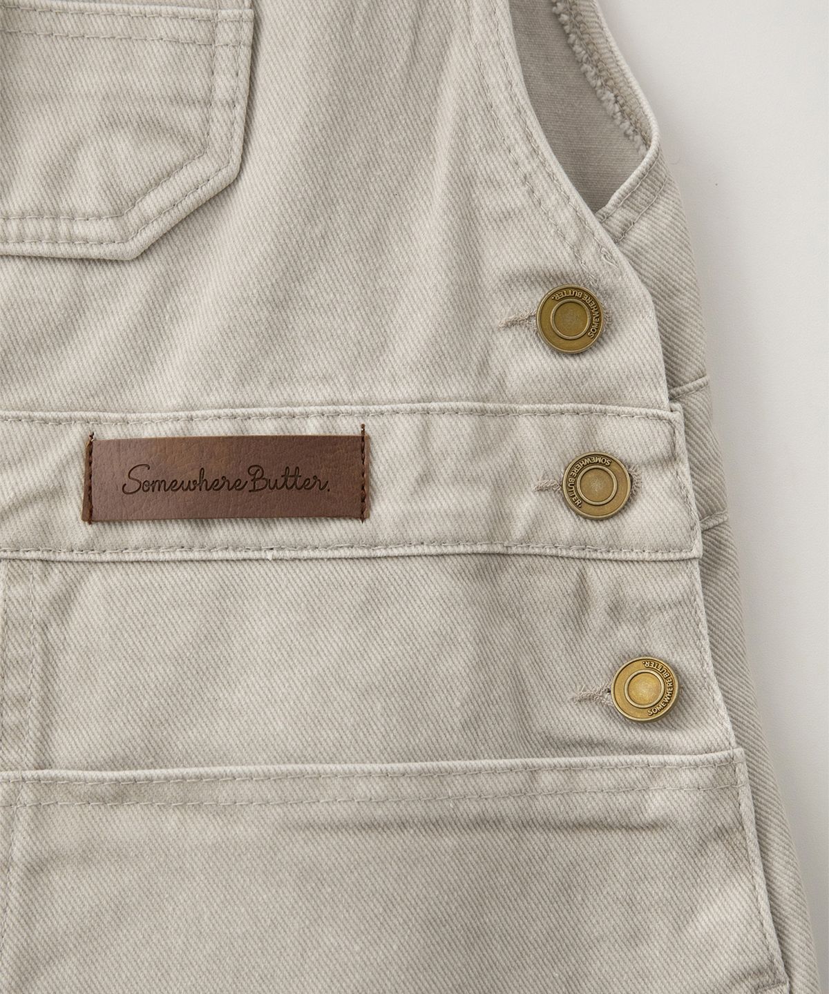썸웨어버터(SOMEWHEREBUTTER) Vintage Combi Cotton Overall - Oat Beige