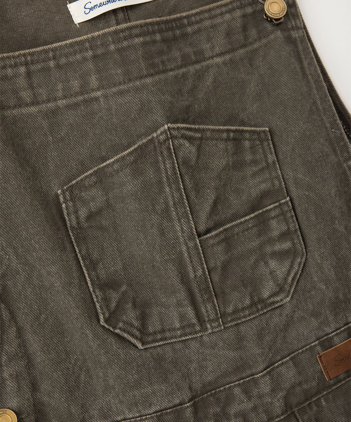 썸웨어버터(SOMEWHEREBUTTER) Vintage Combi Cotton Overall - Vintage Brown