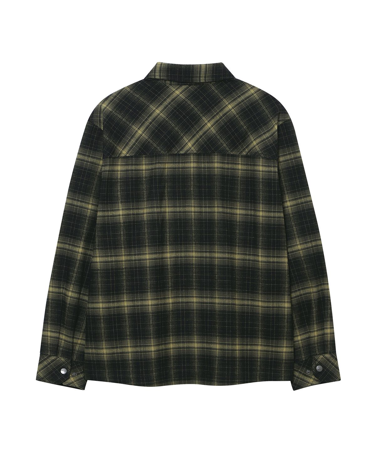 슈퍼드라이(SUPERDRY) 멀티 포켓 집업 체크 셔츠 카키