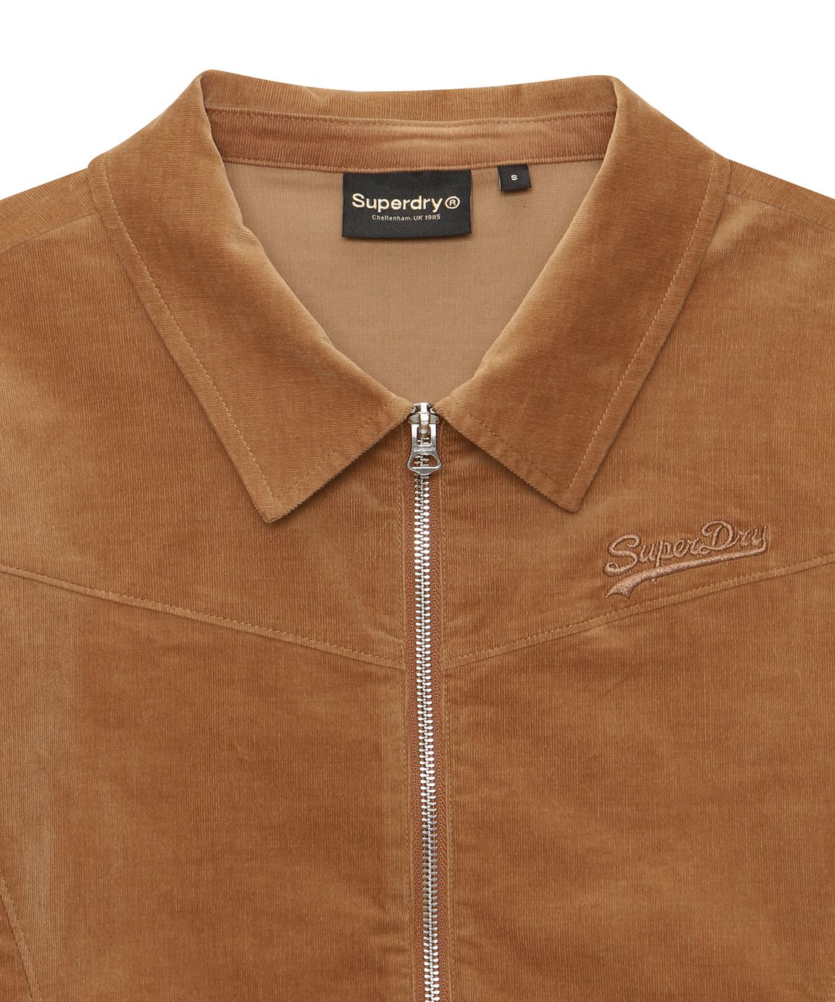 슈퍼드라이(SUPERDRY) W 코듀로이 집업 셔츠 카라멜