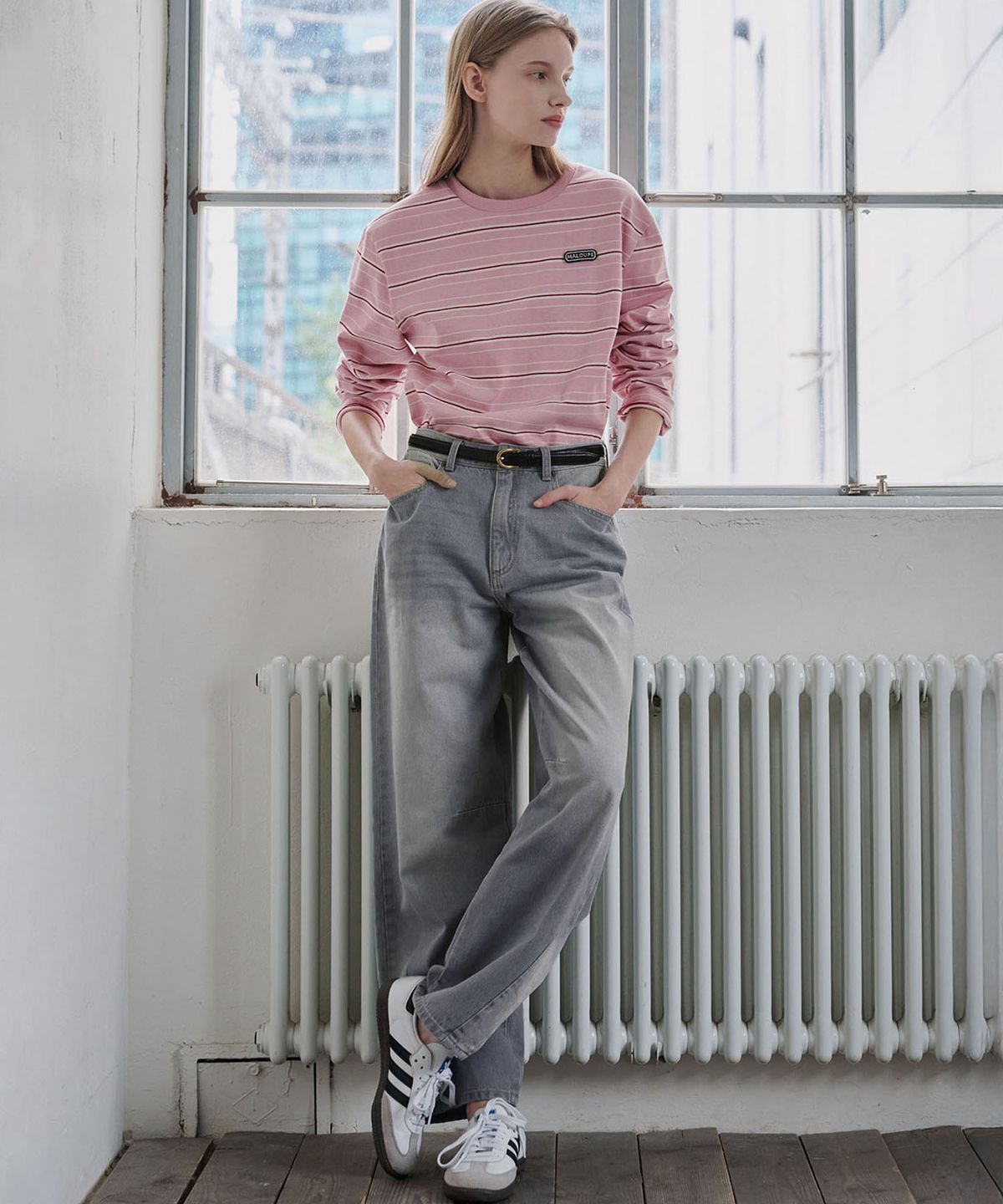 마롭(MALOUPE) 9148 벌룬핏 미드라이즈 데님 (그레이)