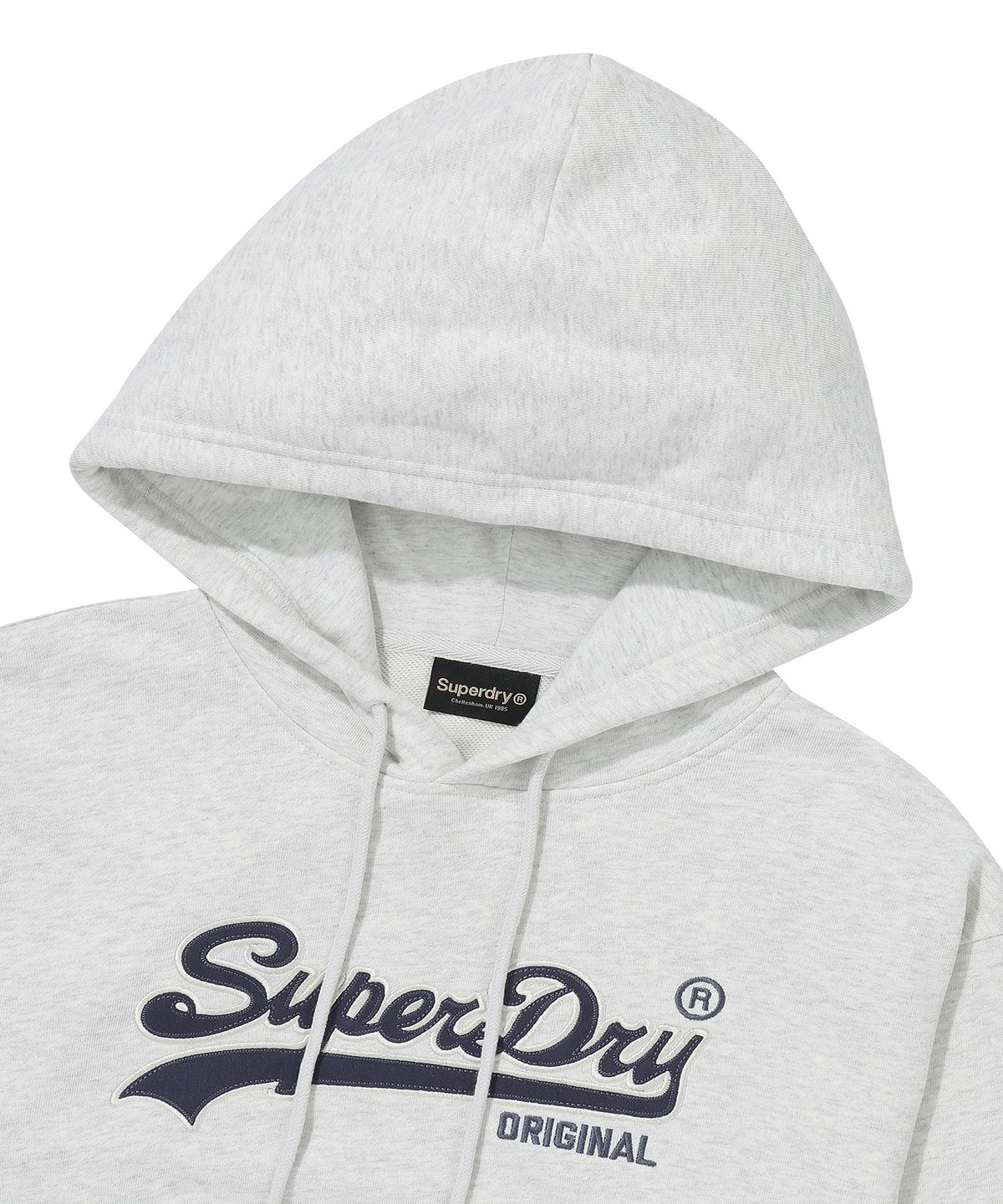 슈퍼드라이(SUPERDRY) W 빈티지 로고 크롭 후드 라이트그레이
