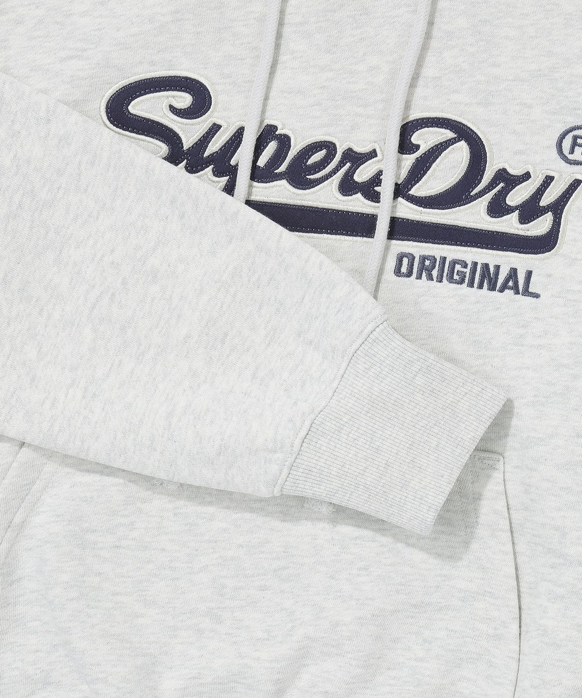 슈퍼드라이(SUPERDRY) W 빈티지 로고 크롭 후드 라이트그레이
