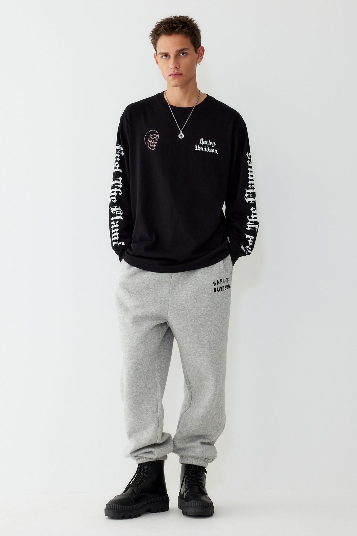 할리데이비슨 컬렉션스®(HARLEY-DAVIDSON COLLECTIONS®) Authentic 스웻팬츠 멜란지 그레이 HH15320401