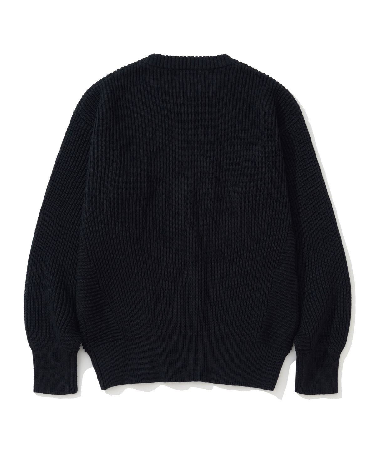 니티드(KNITTED) 빈티지 팜트리 미니멀 라운드 니트 BLACK