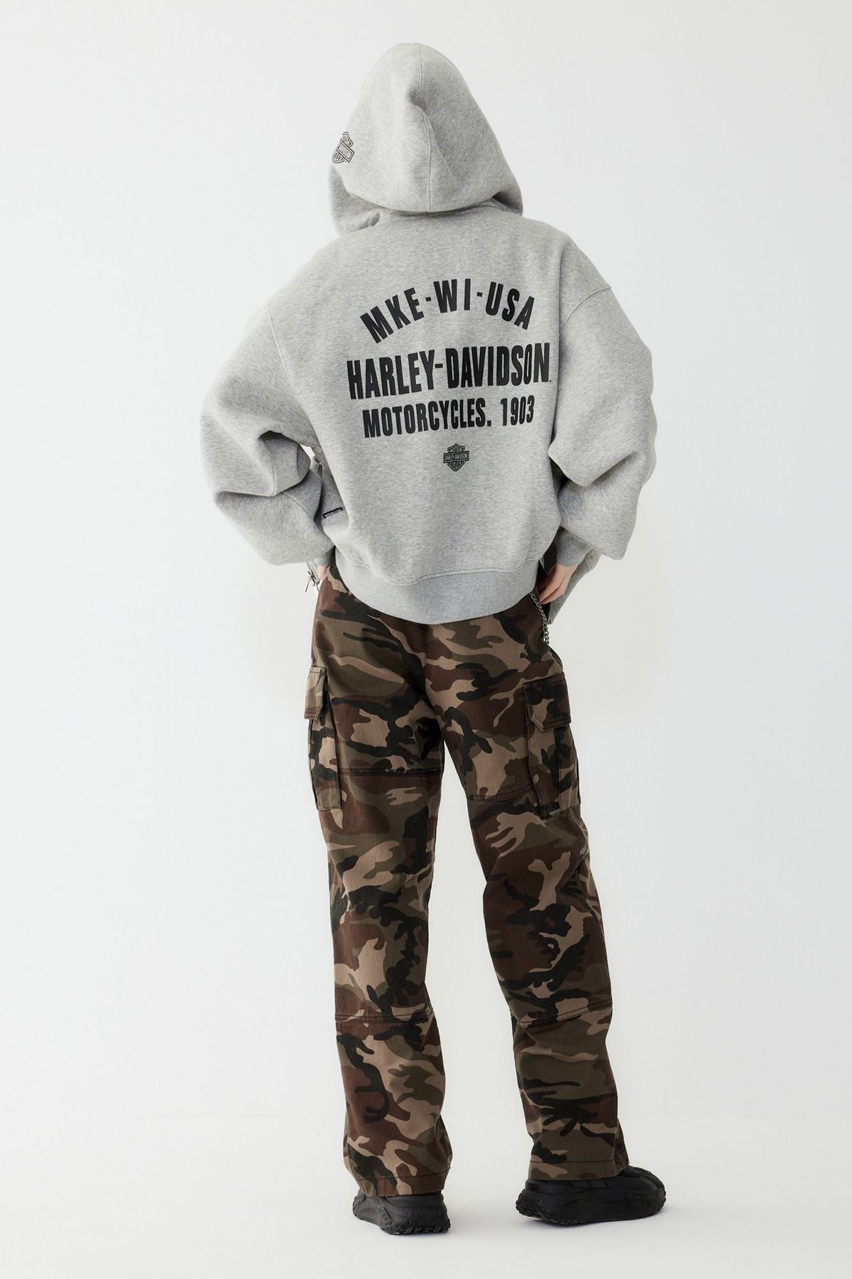 할리데이비슨 컬렉션스®(HARLEY-DAVIDSON COLLECTIONS®) Authentic 후드집업 멜란지 그레이 HH15309401