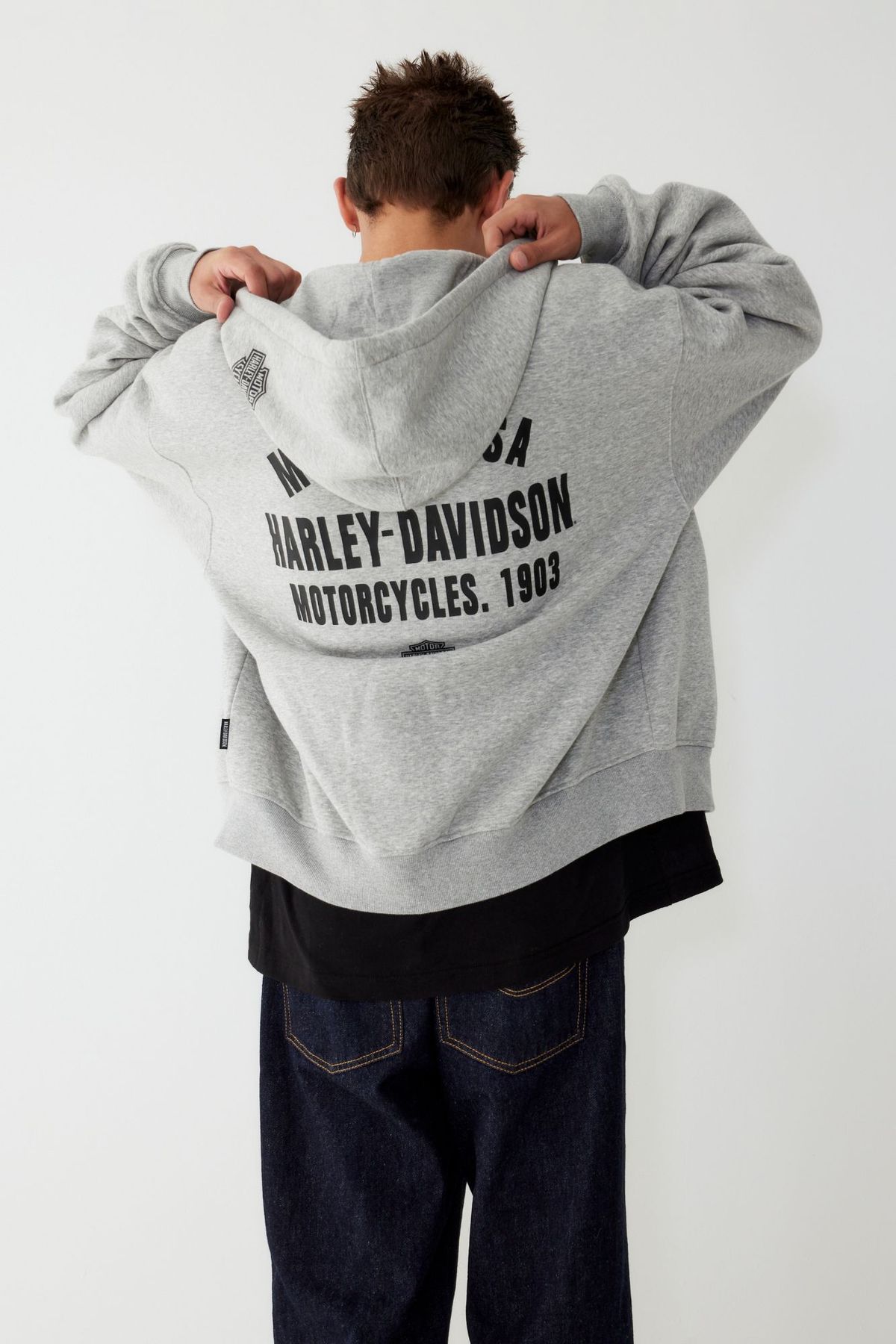 할리데이비슨 컬렉션스®(HARLEY-DAVIDSON COLLECTIONS®) Authentic 후드집업 멜란지 그레이 HH15309401