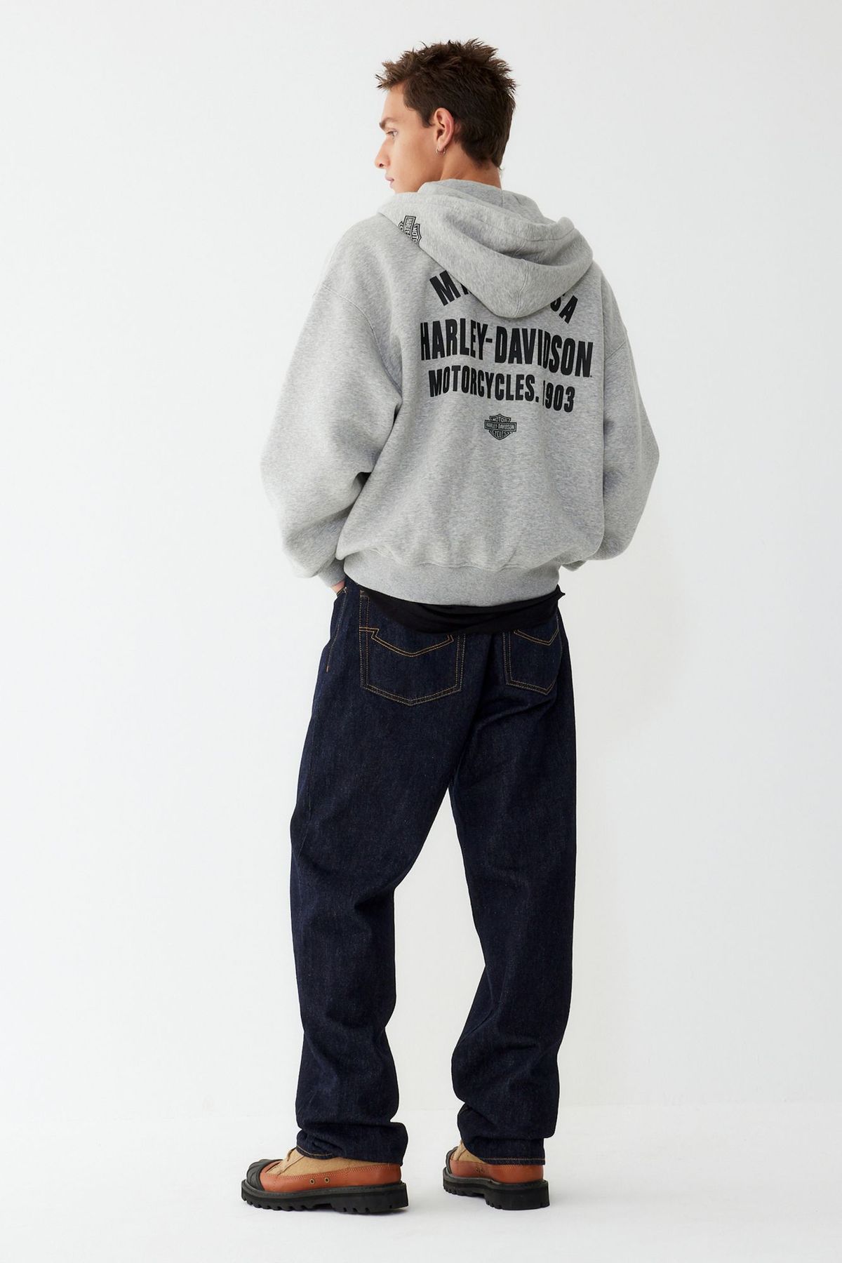 할리데이비슨 컬렉션스®(HARLEY-DAVIDSON COLLECTIONS®) Authentic 후드집업 멜란지 그레이 HH15309401