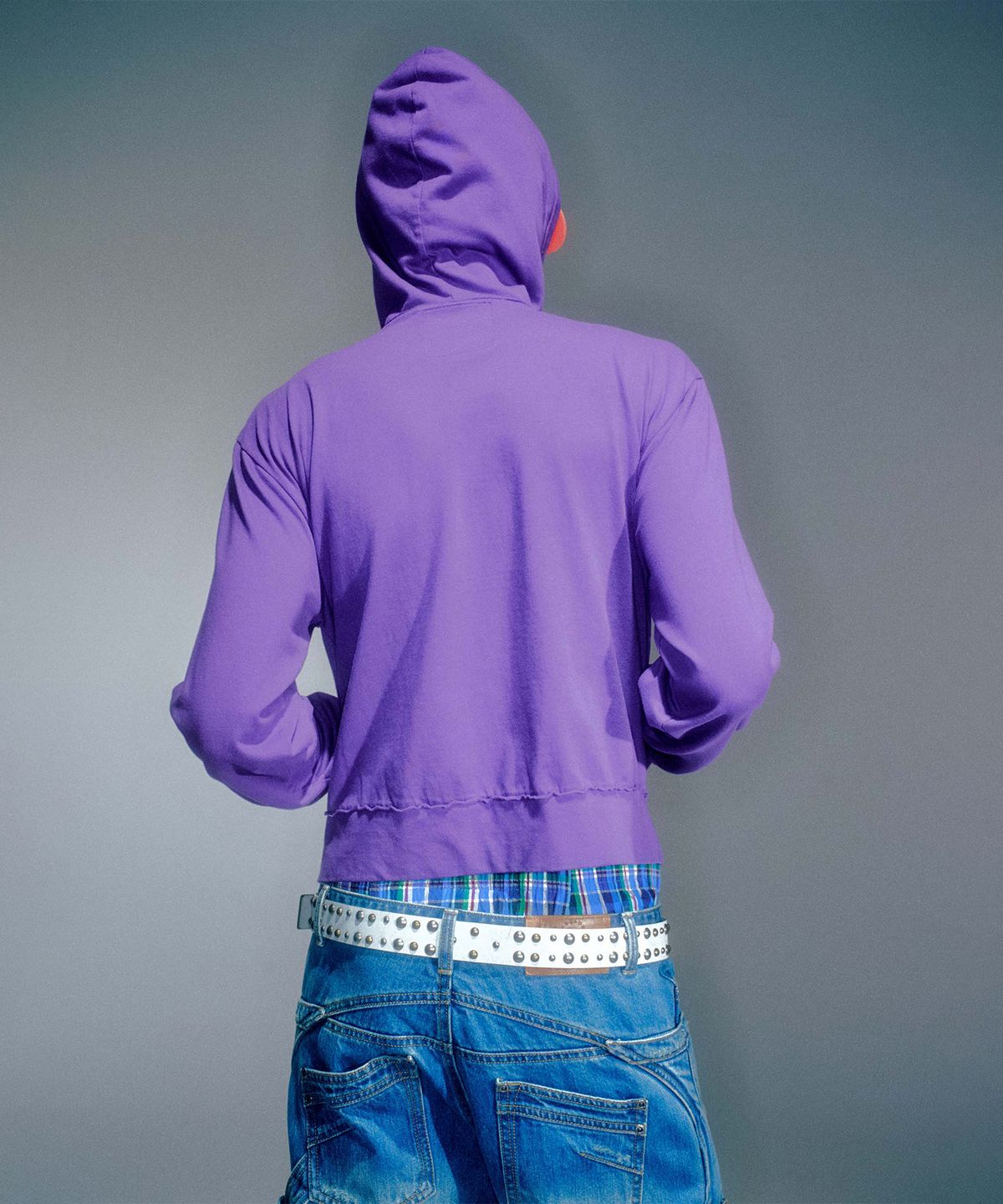 베이컨트 아카이브(VACANT ARCHIVE) MEN CAPPY STUD HOODIE ZIP-UP PURPLE