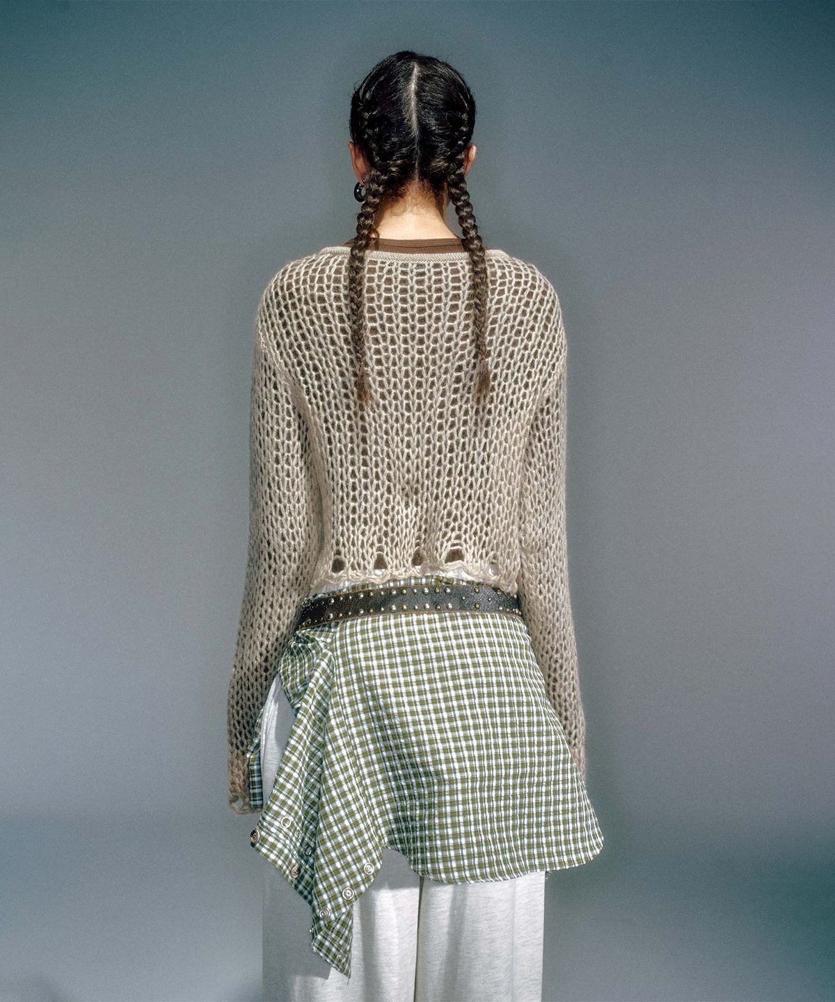 베이컨트 아카이브(VACANT ARCHIVE) WOMEN GUPPY NET LAYERED KNIT BEIGE