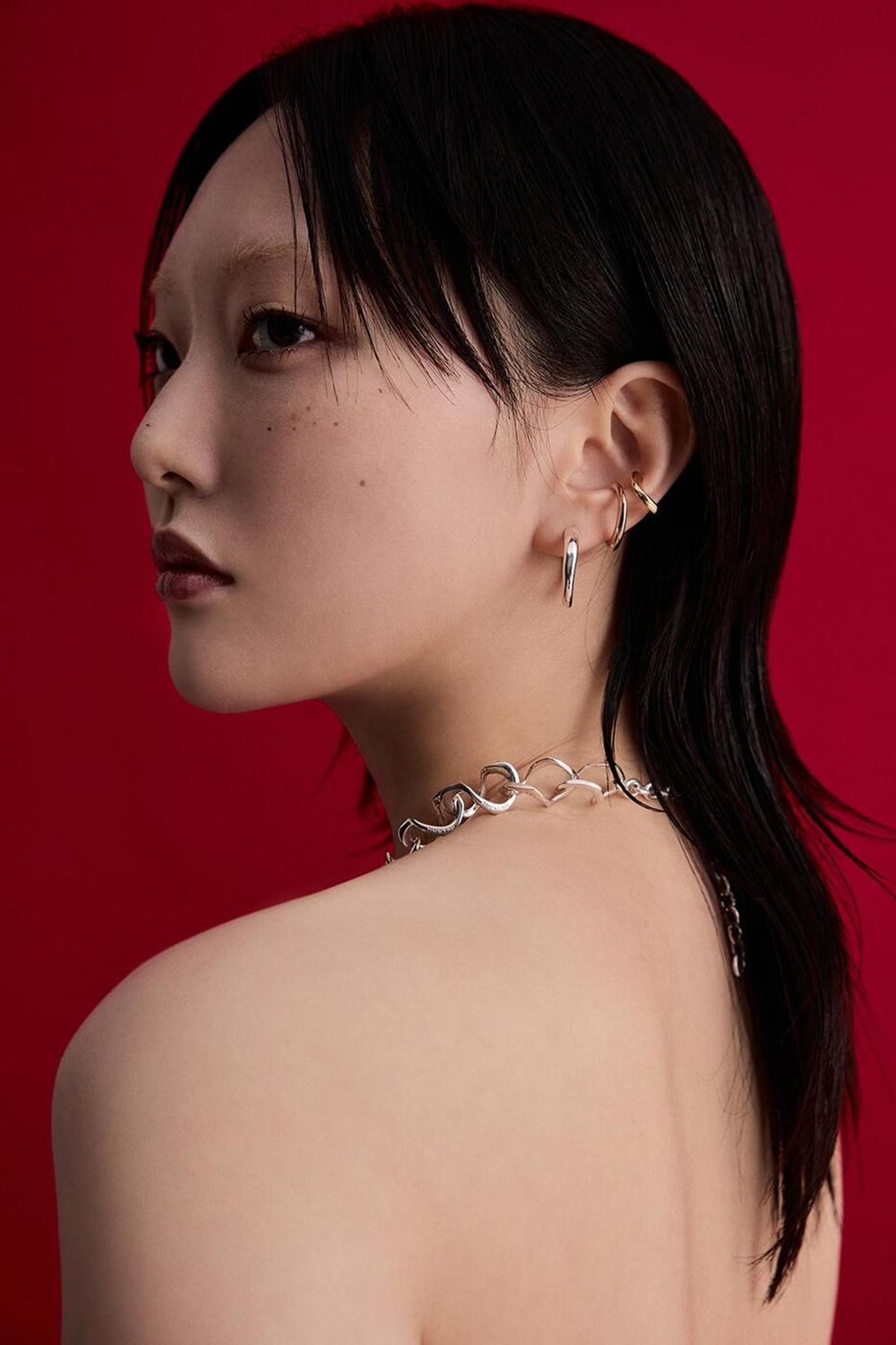 휴스타드(HUSTAD) 202 Gold basic earcuff _ 14k  골드 베이직 이어커프