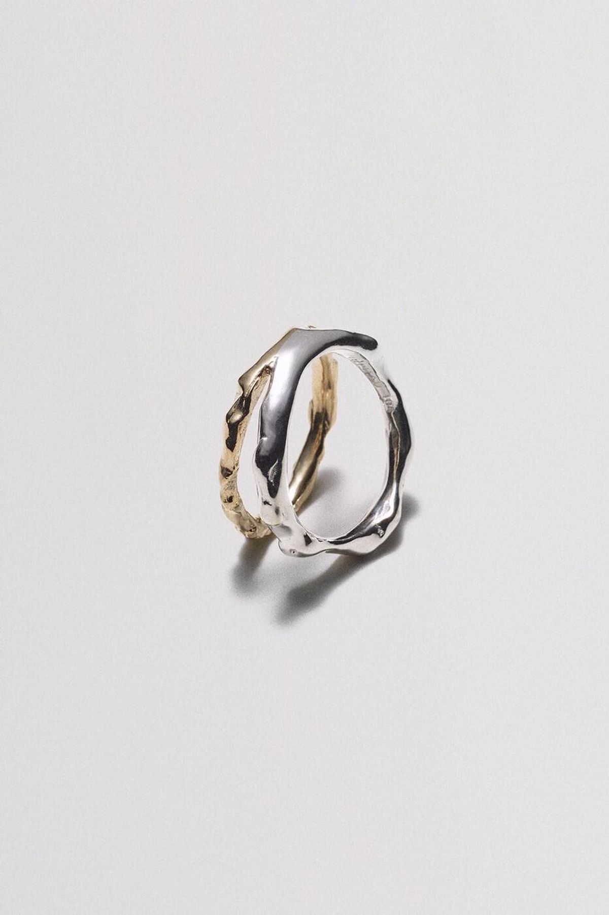 휴스타드(HUSTAD) 104 HANDC DOUBLE COMBO RING_휴스타드 콤보 14k 골드 링 [김고은착용]