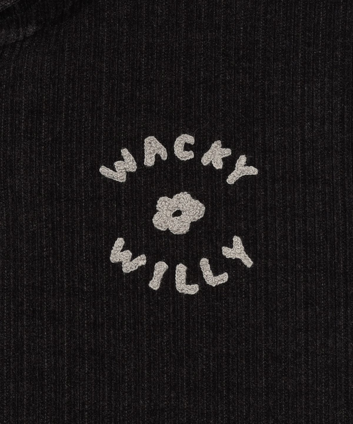 와키윌리(WACKY WILLY) 우먼스 벨벳 코듀로이 크롭 후드집업 차콜