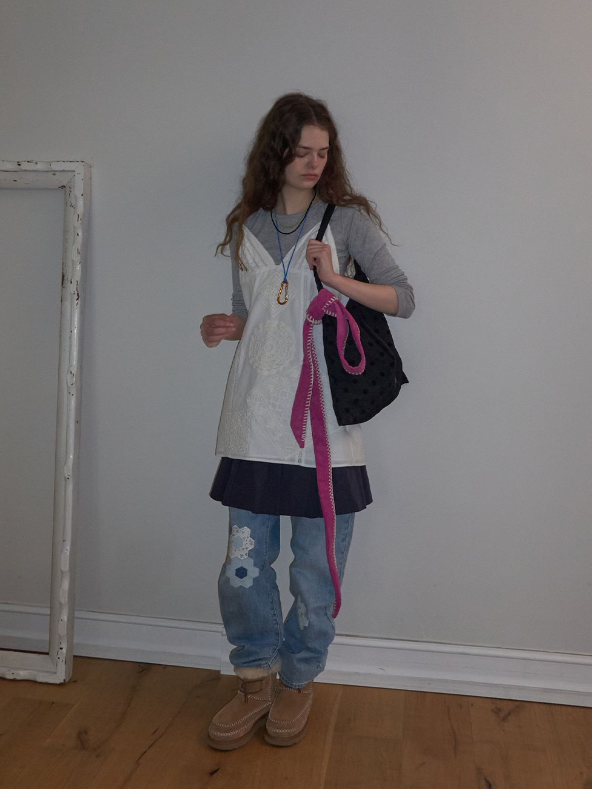 메종크렘(MAISON CREME) Topping Ecobag_Black dot