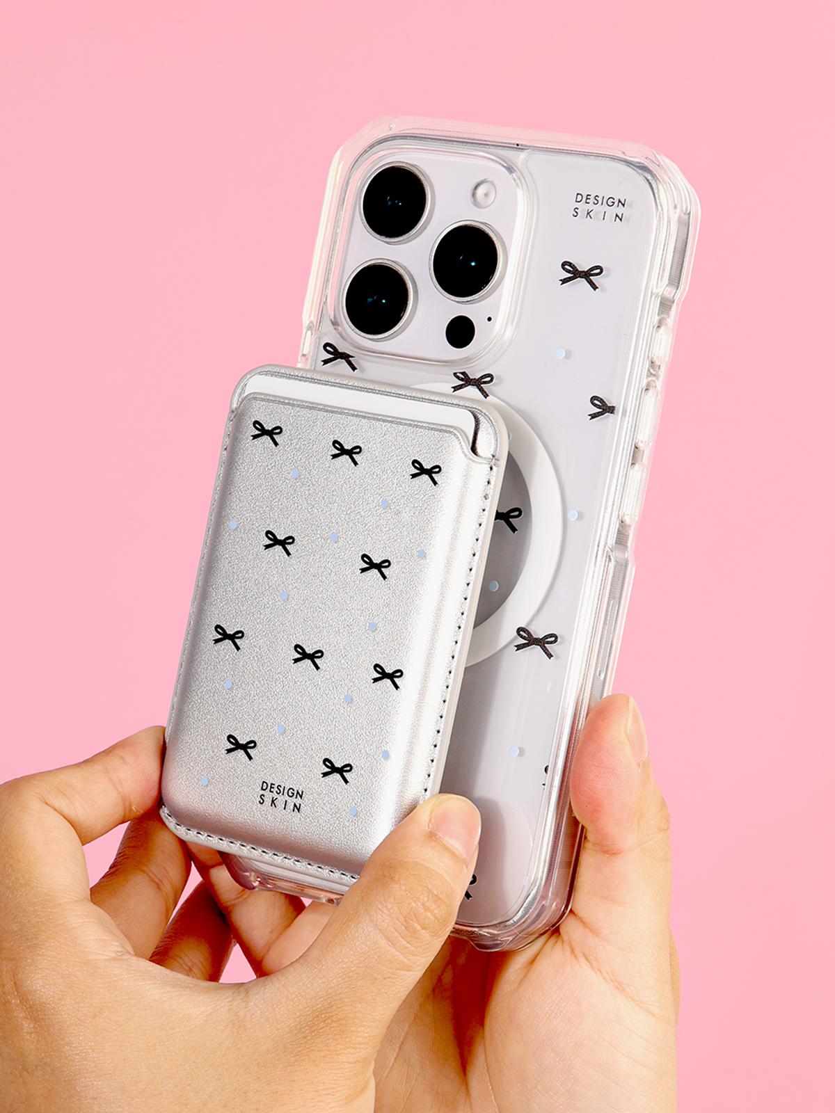 디자인스킨(DESIGNSKIN) 맥세이프 레더 포켓_블랙리본