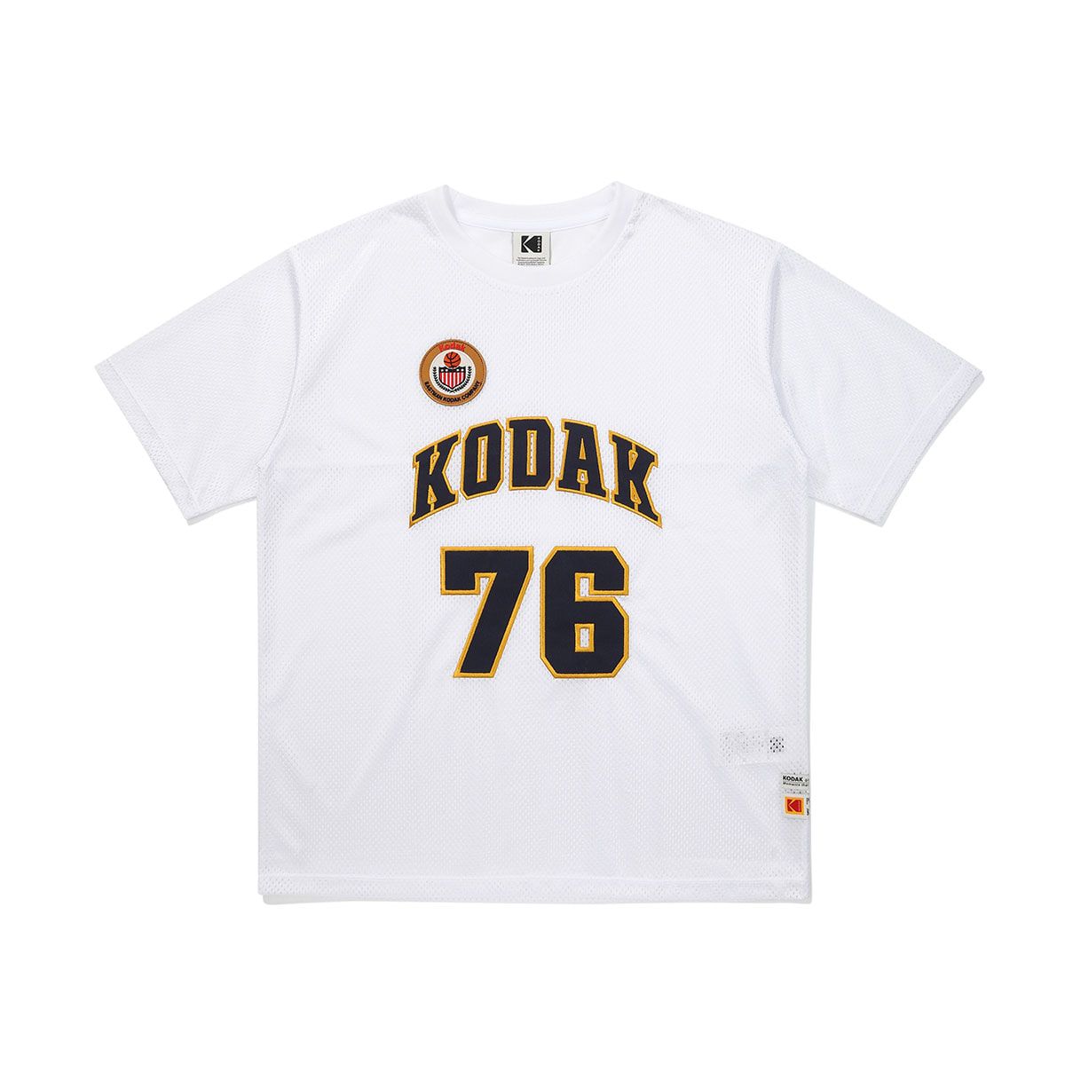 코닥(KODAK) 바스켓볼 메쉬 반팔 티셔츠 WHITE