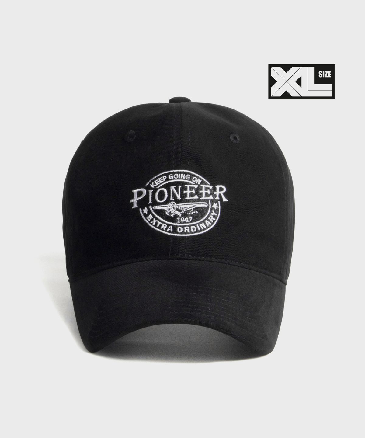 플래토(PLATEAU) 빅사이즈 피치원단 볼캡 XL PION CAP BLACK