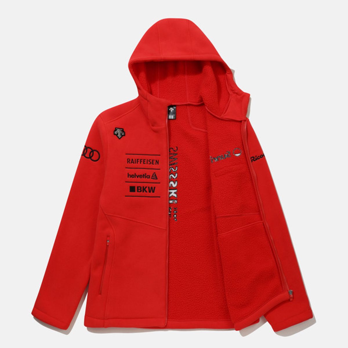 데상트(DESCENTE) 스위스 스키 본딩 플리스 자켓 레드(SQ423SKTO1)